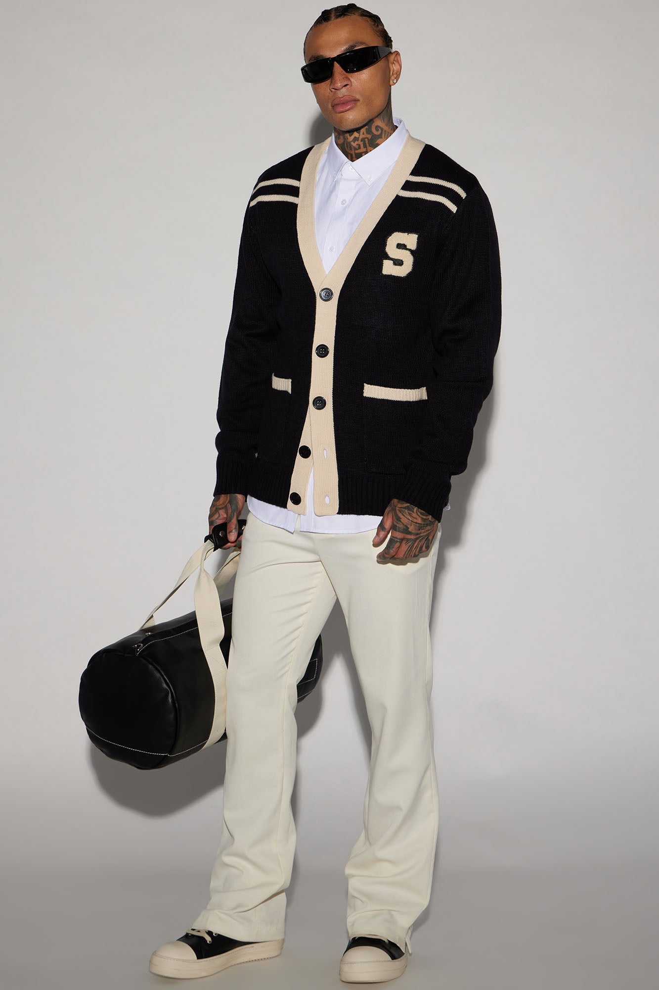 Go To Varsity Cardigan - Black/combo