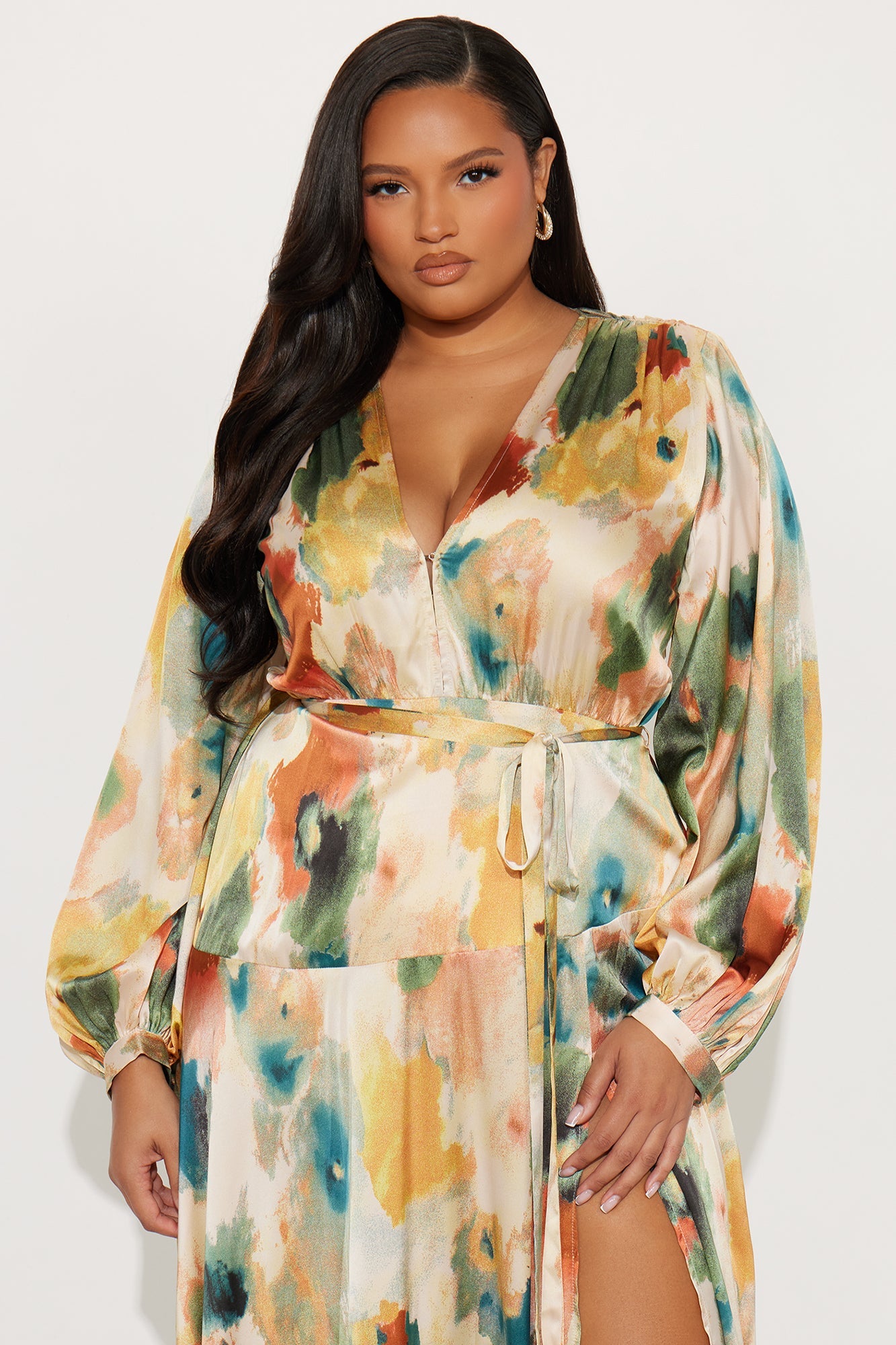 Carley Satin Maxi Dress - Multi Color