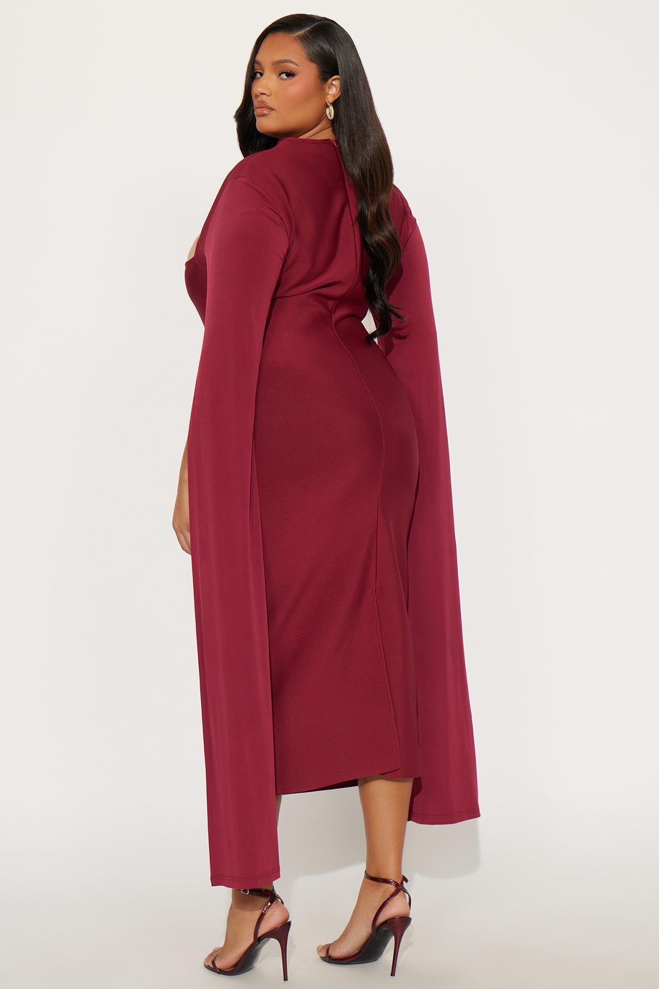 Feeling Regal Bandage Midi Dress - Wine