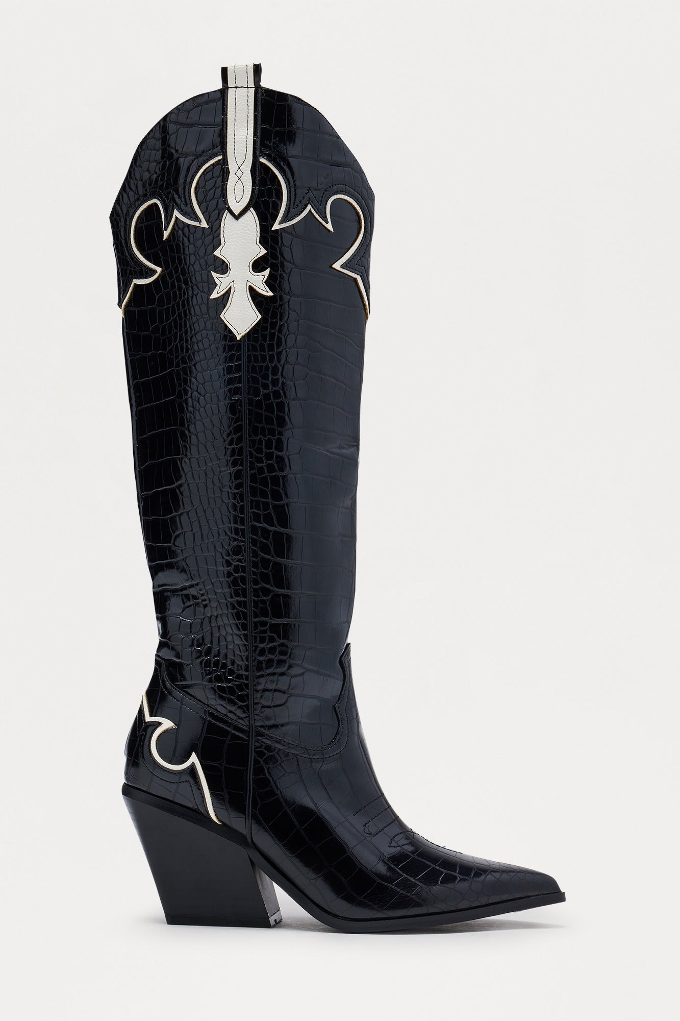 Stapleton Knee High Cowboy Boots - Black
