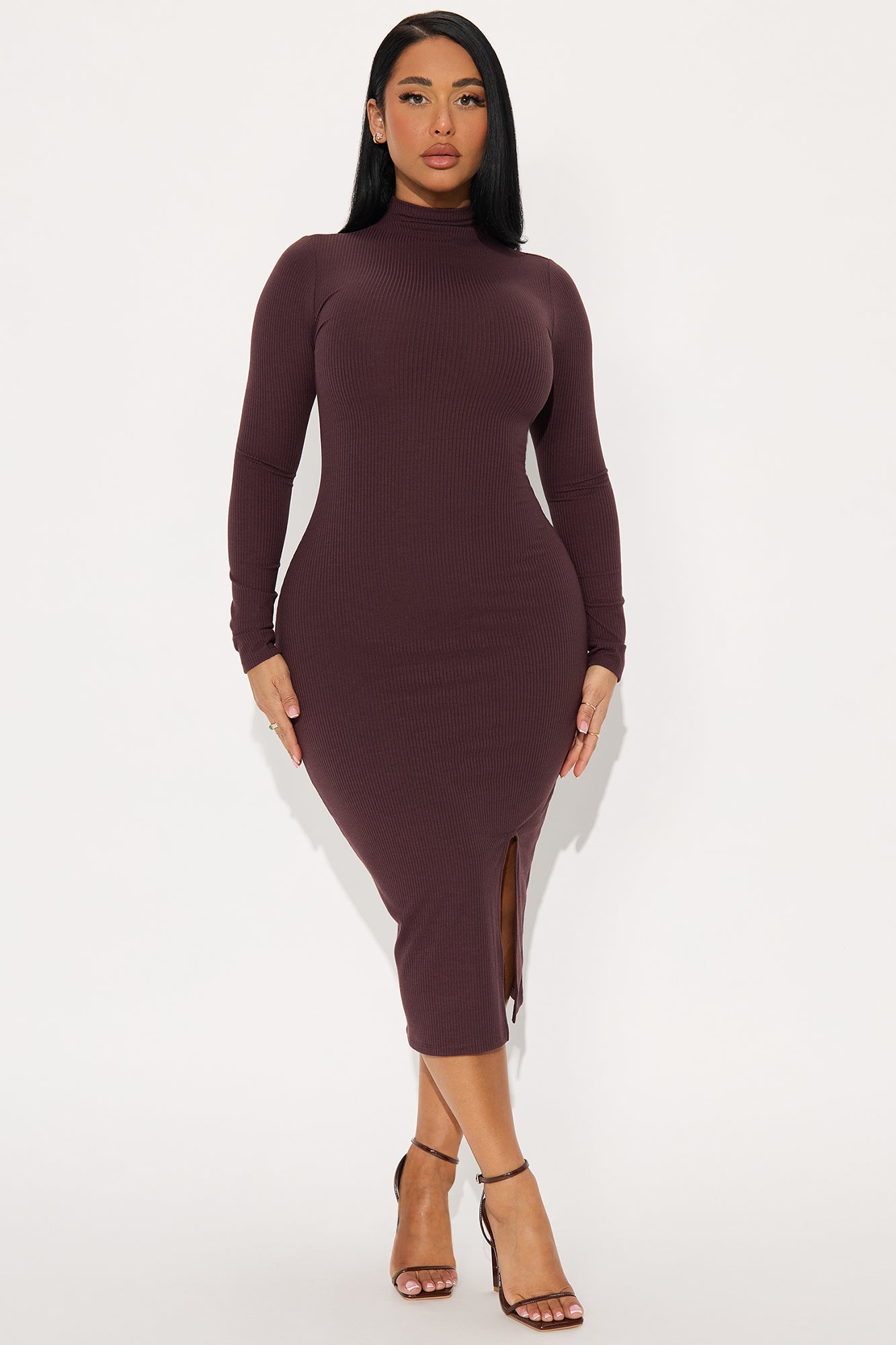 Happy Hour Feels Midi Dress - Chocolate