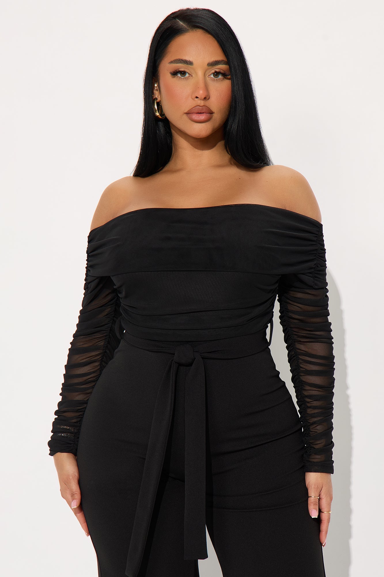 Elianna Off Shoulder Jumpsuit - Black