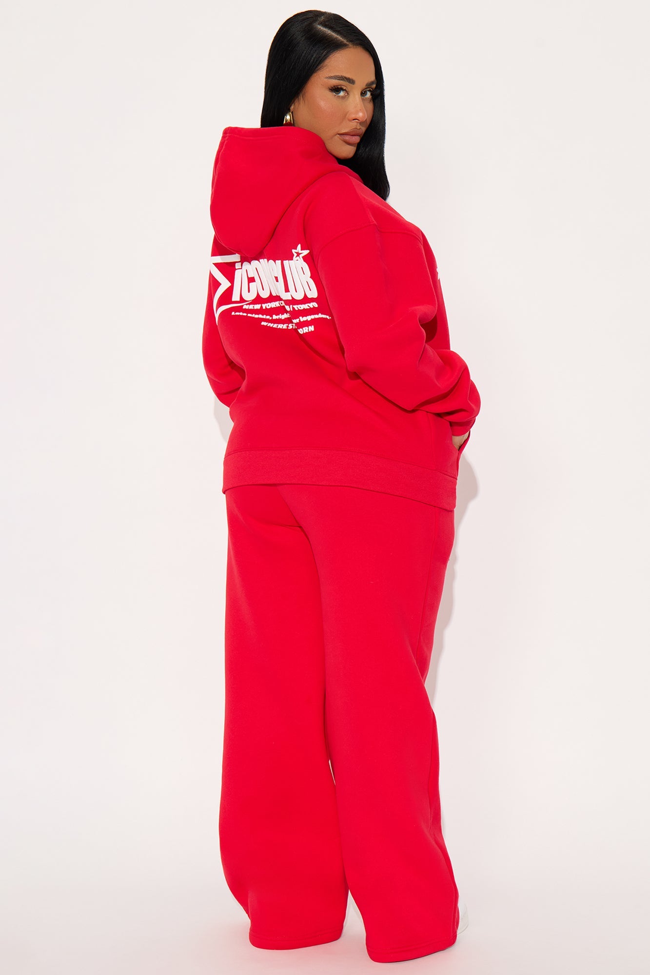 Iconic Club Fleece Pant Set - Red