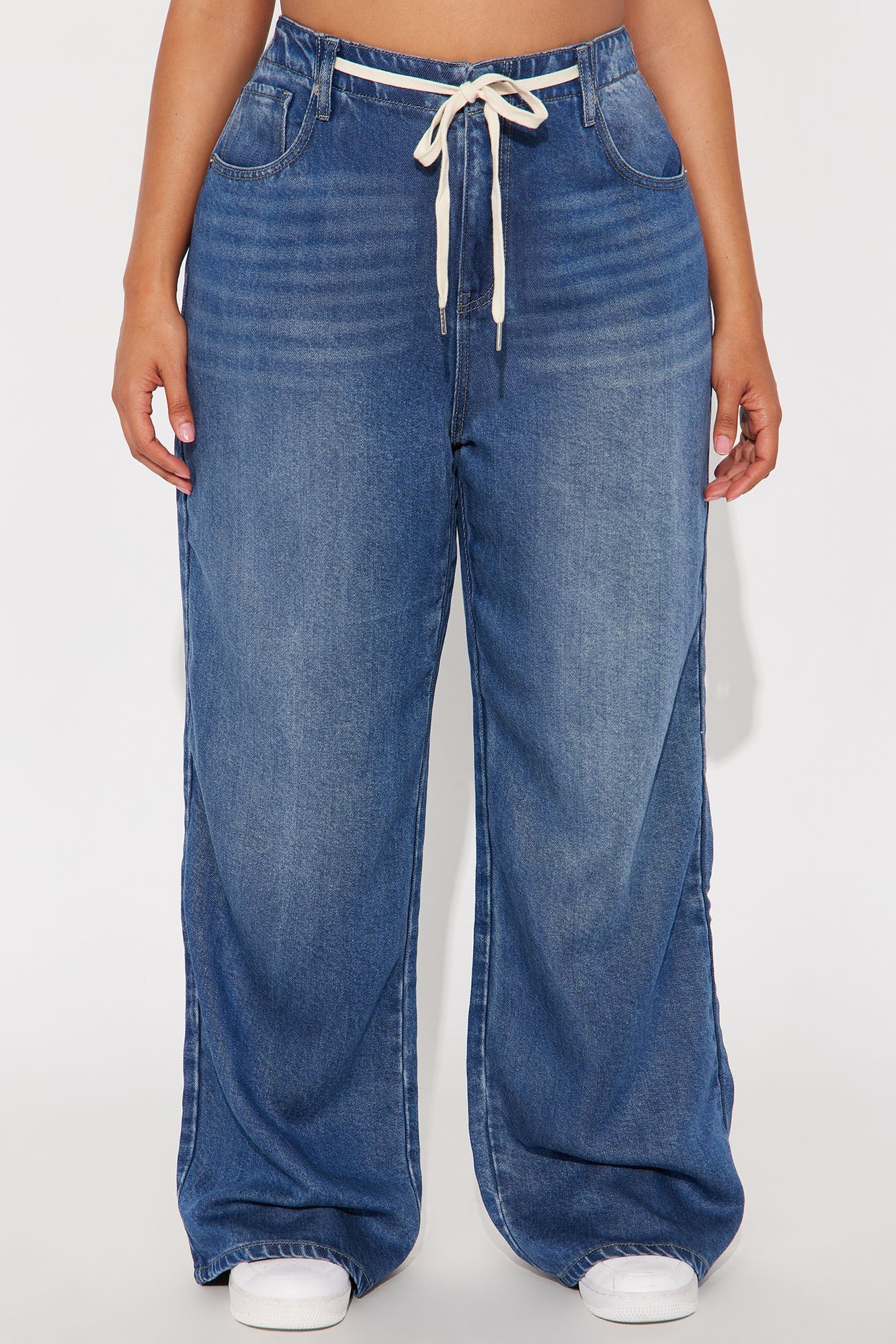 Bon Voyage Drapey Soft Wide Leg Jeans - Dark Wash