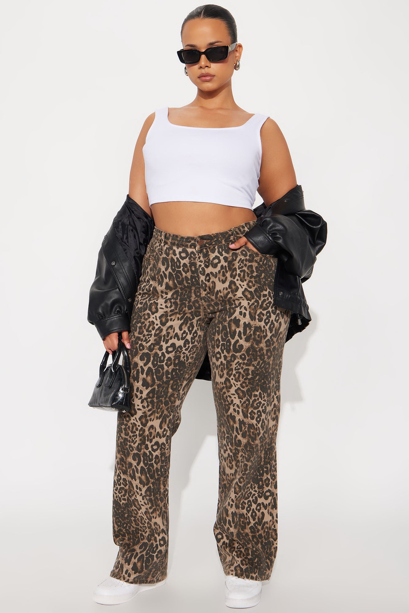 Leanne Leopard Straight Leg Pant 33 - Leopard