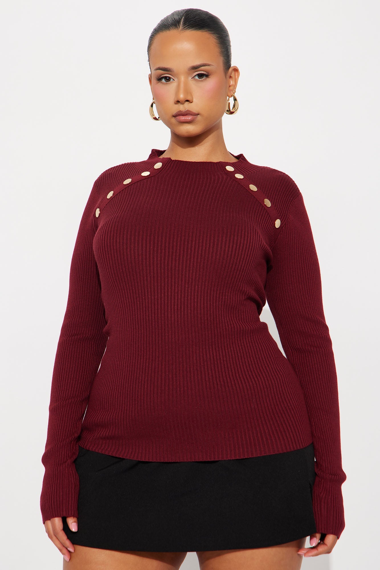 Jezebel Sweater Top - Wine