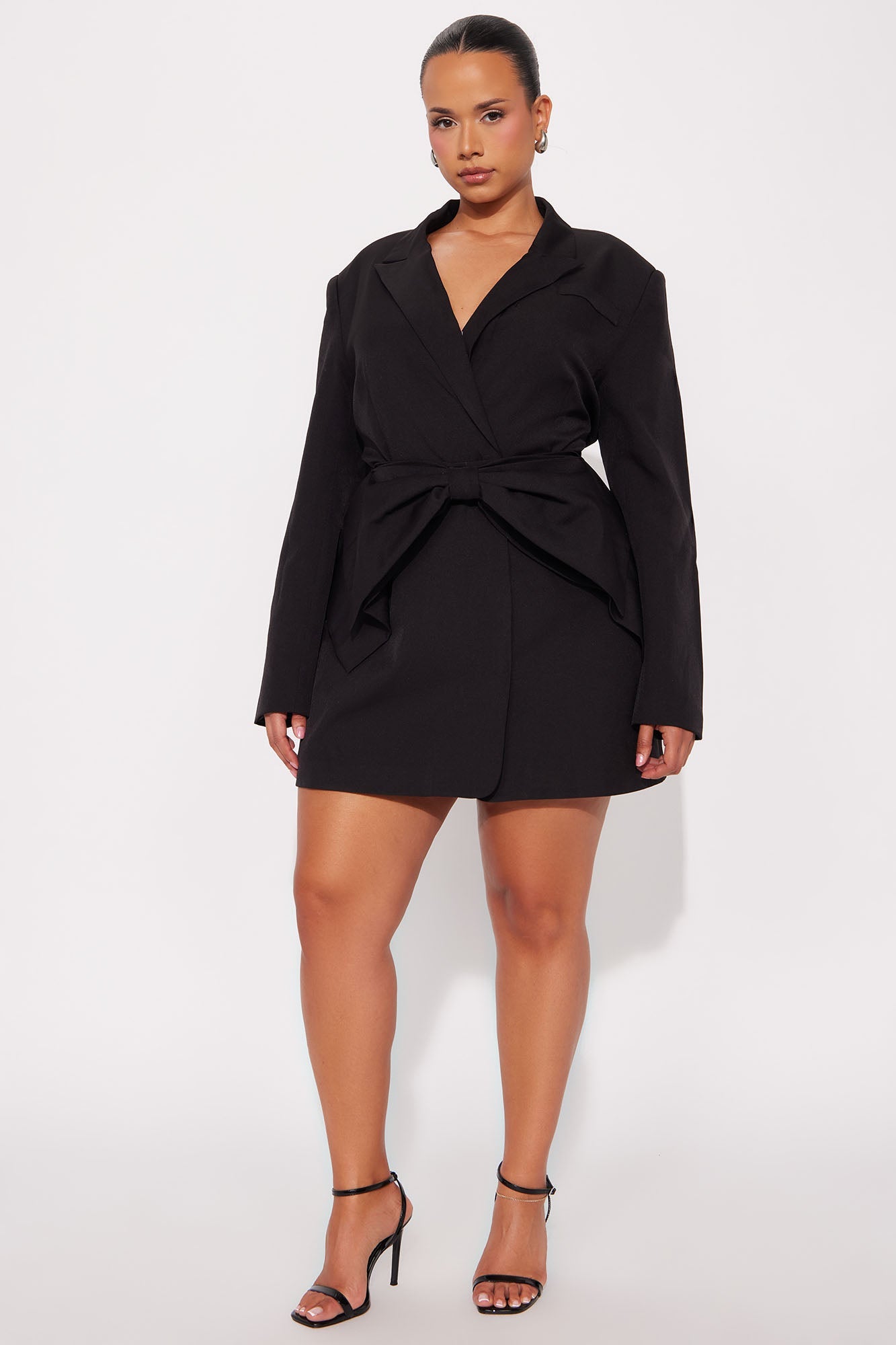 Bridgette Bow Blazer Mini Dress - Black