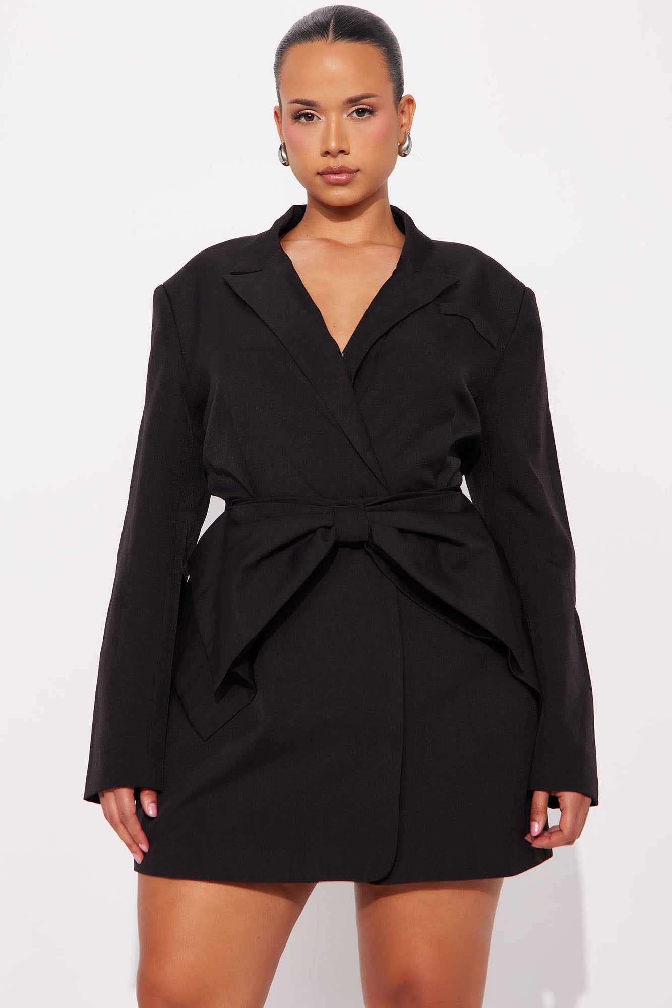 Bridgette Bow Blazer Mini Dress - Black