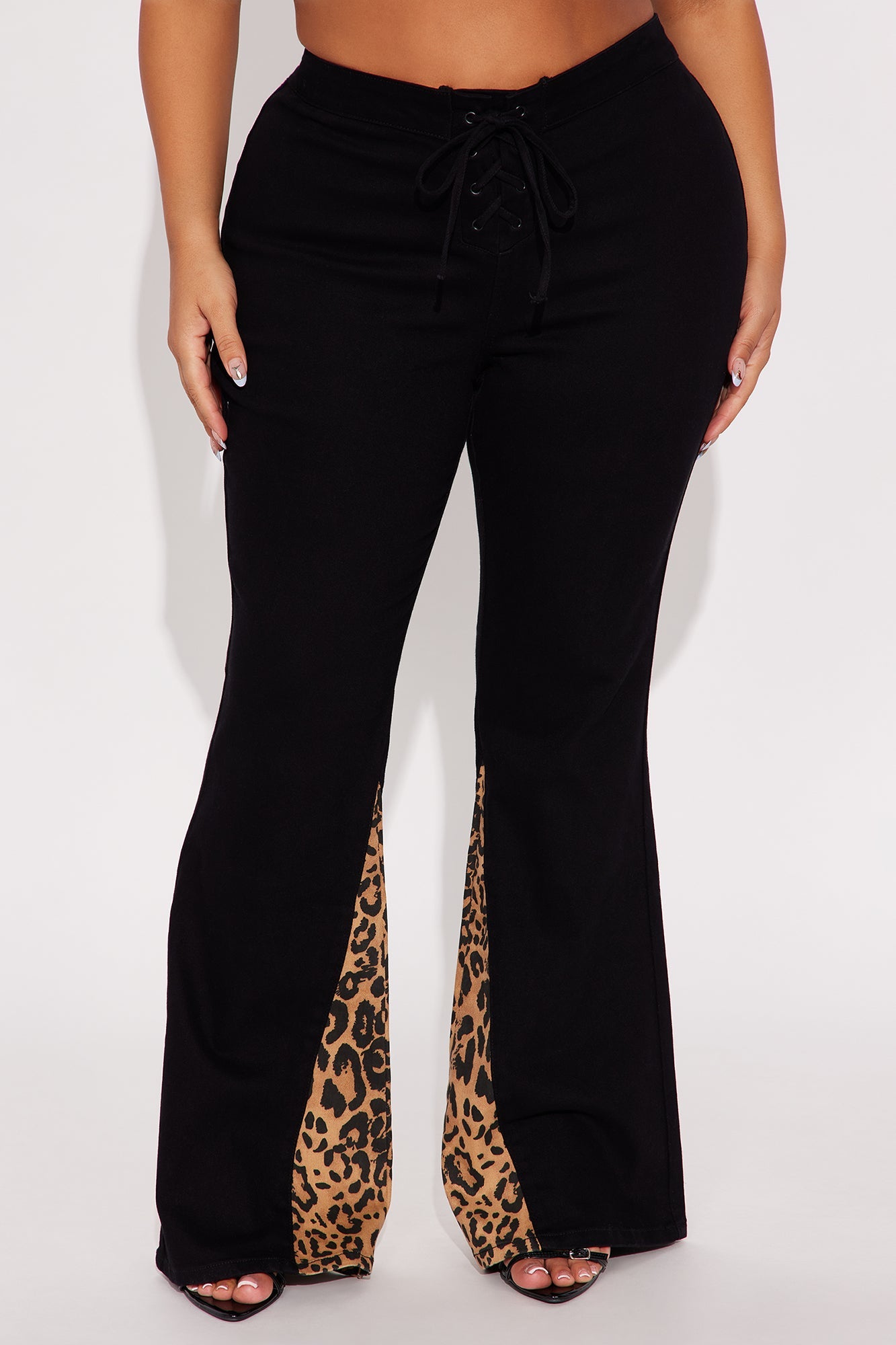 Not Too Serious Flare Pants - Black/combo
