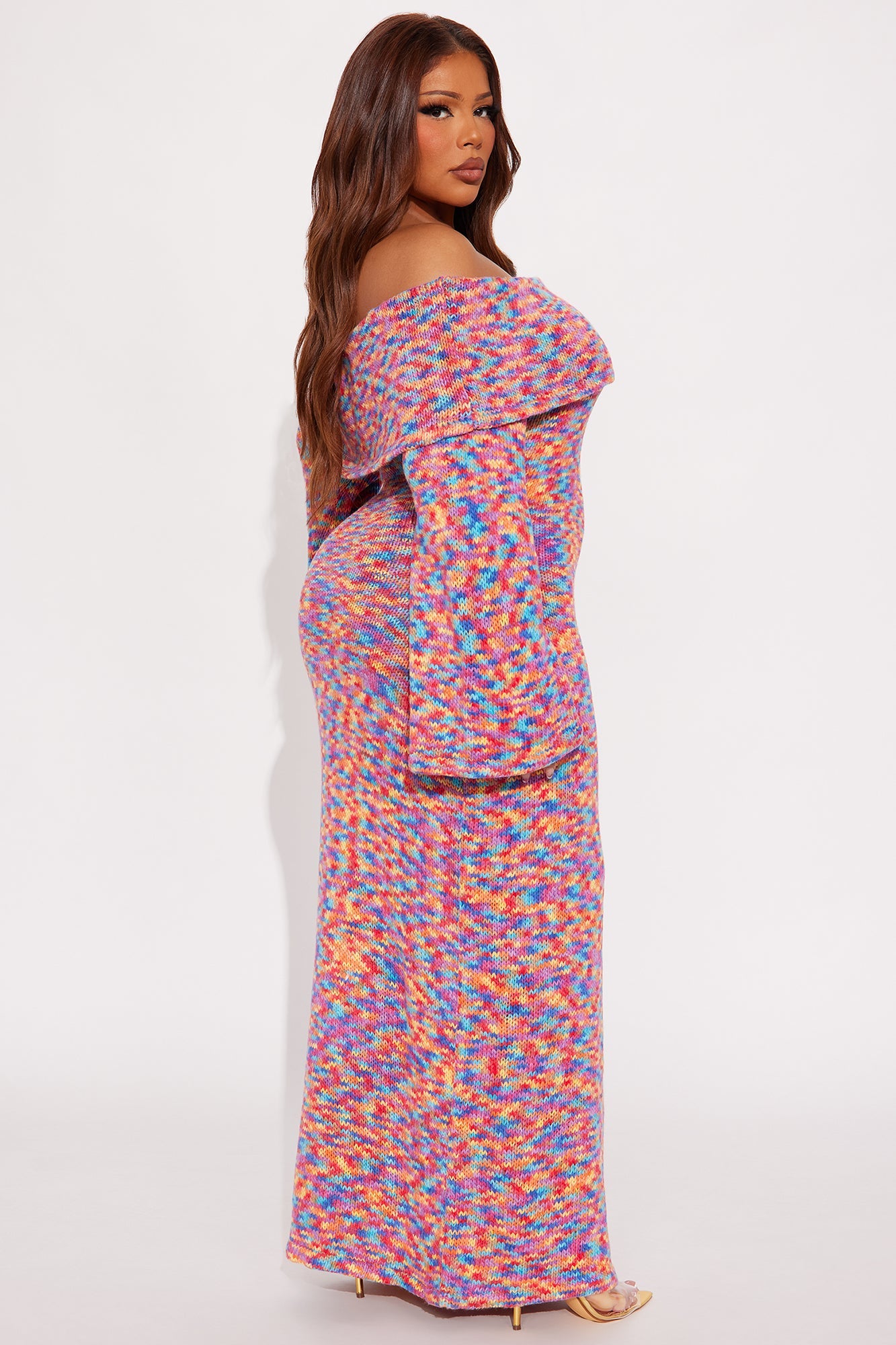Sweet Like Candy Sweater Maxi Dress - Multi Color