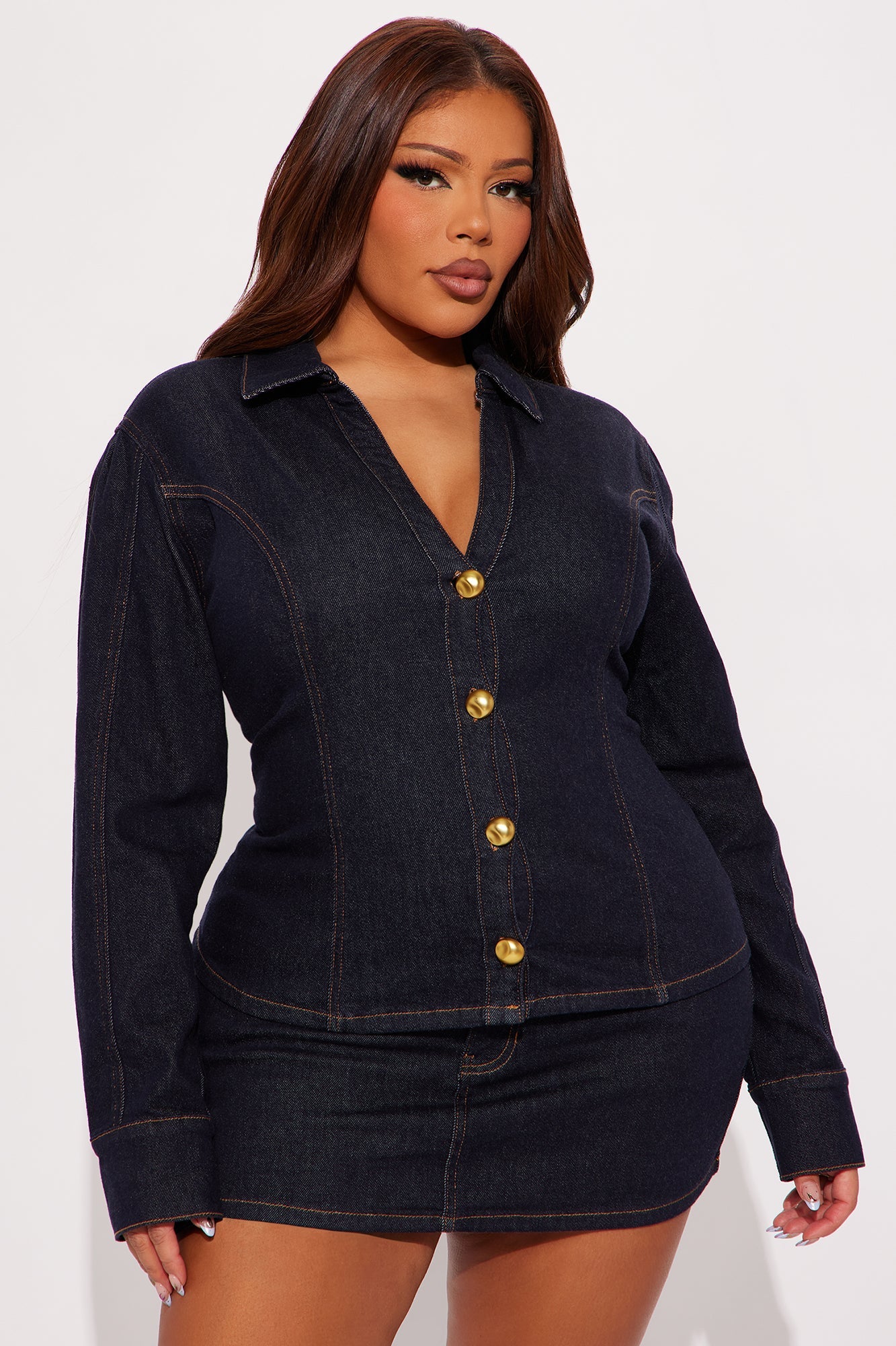 Dakota Denim Skirt Set - Dark Wash