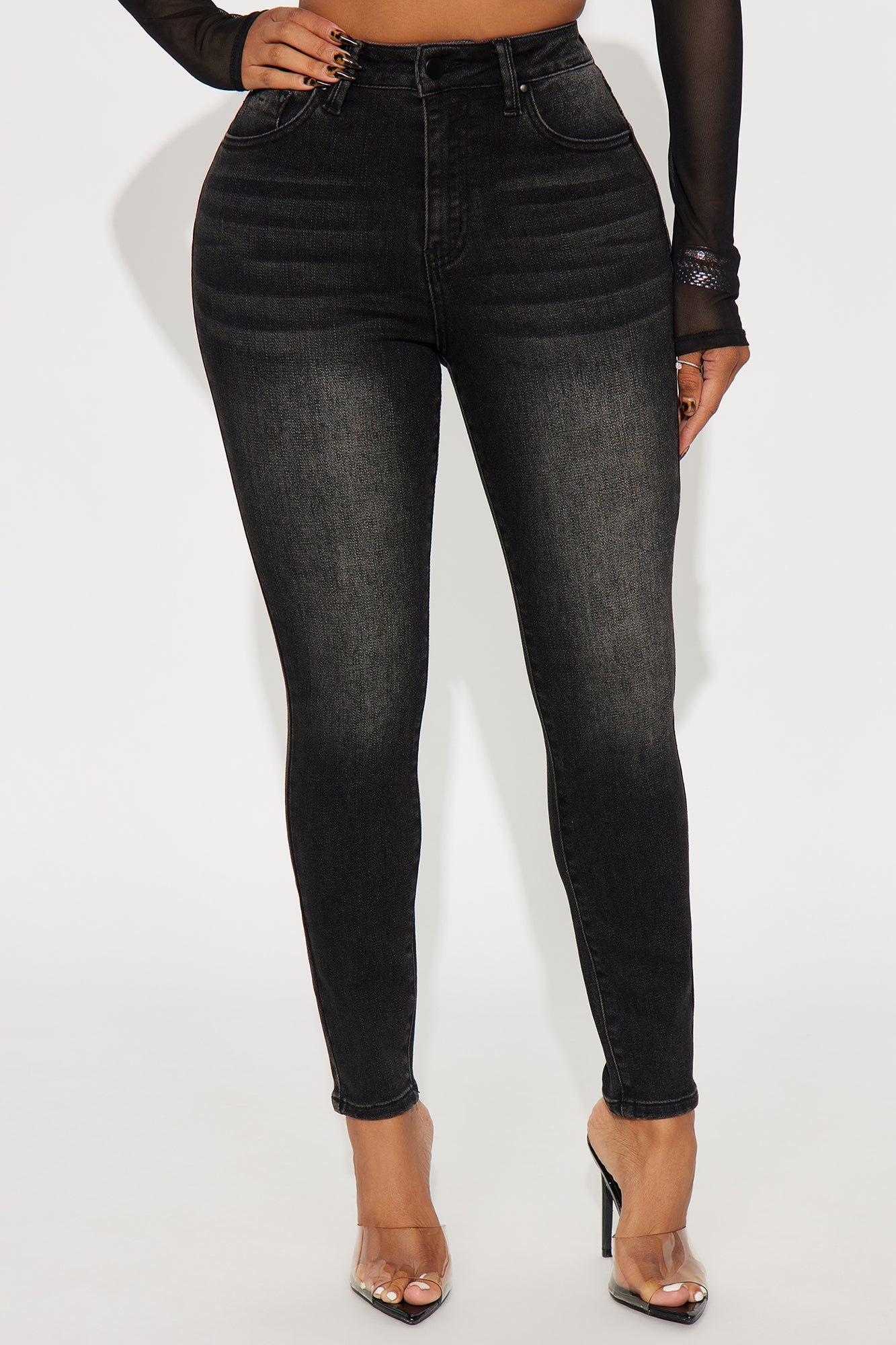 In Forme Ankle Skinny Jeans - Black Wash