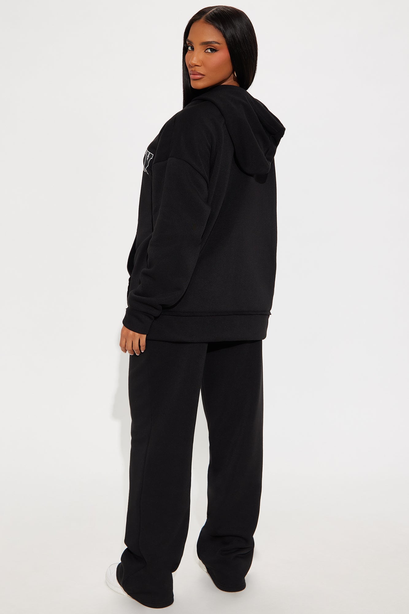 NY Oversized Fleece Pant Set - Black