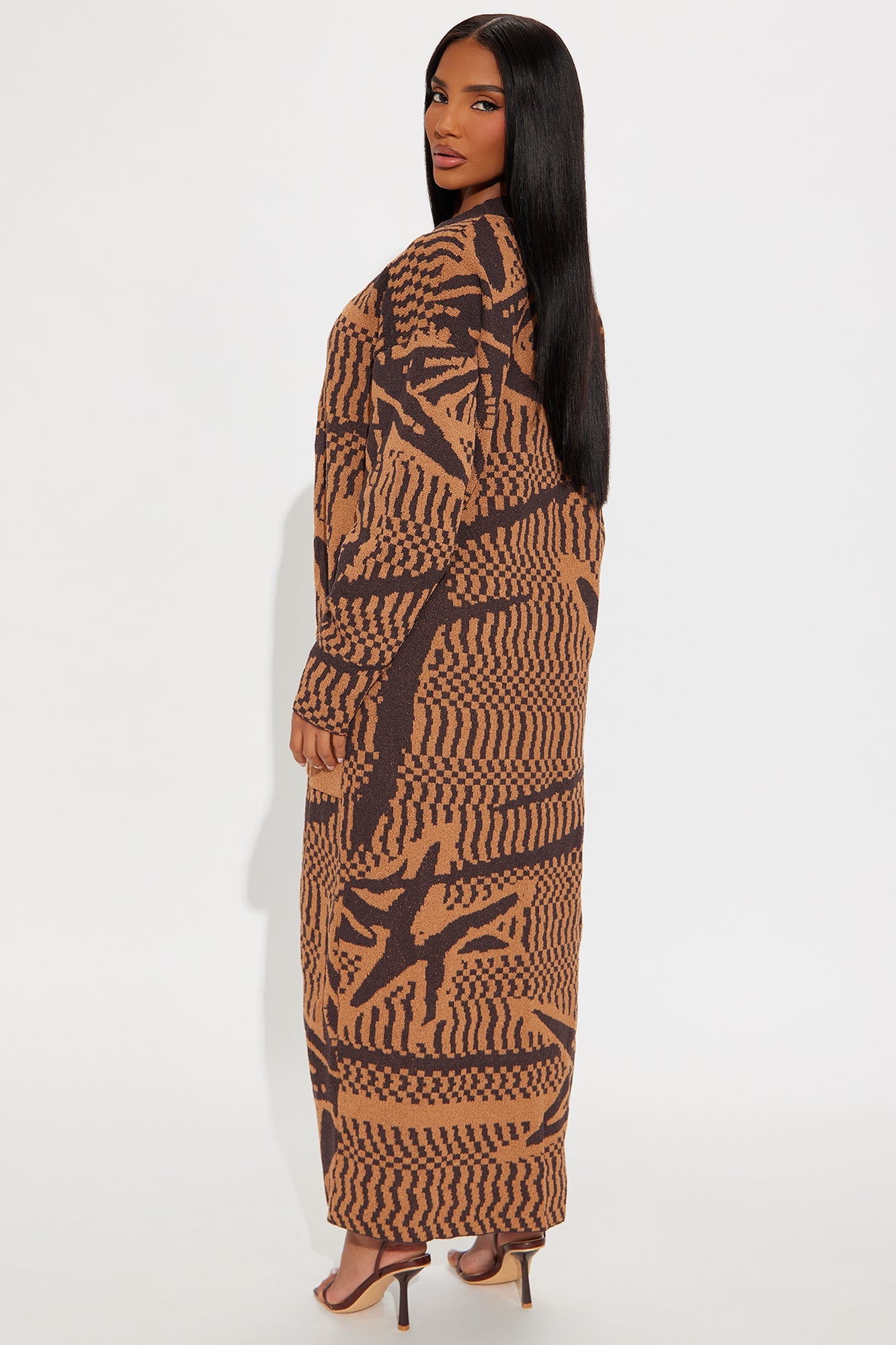 Kendall 2 Piece Sweater Dress Set - Brown/combo