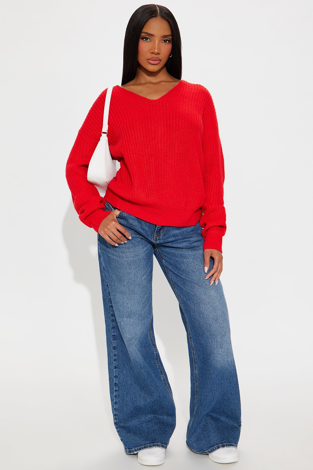 Falls Favorite Girl Sweater II - Tomato Red