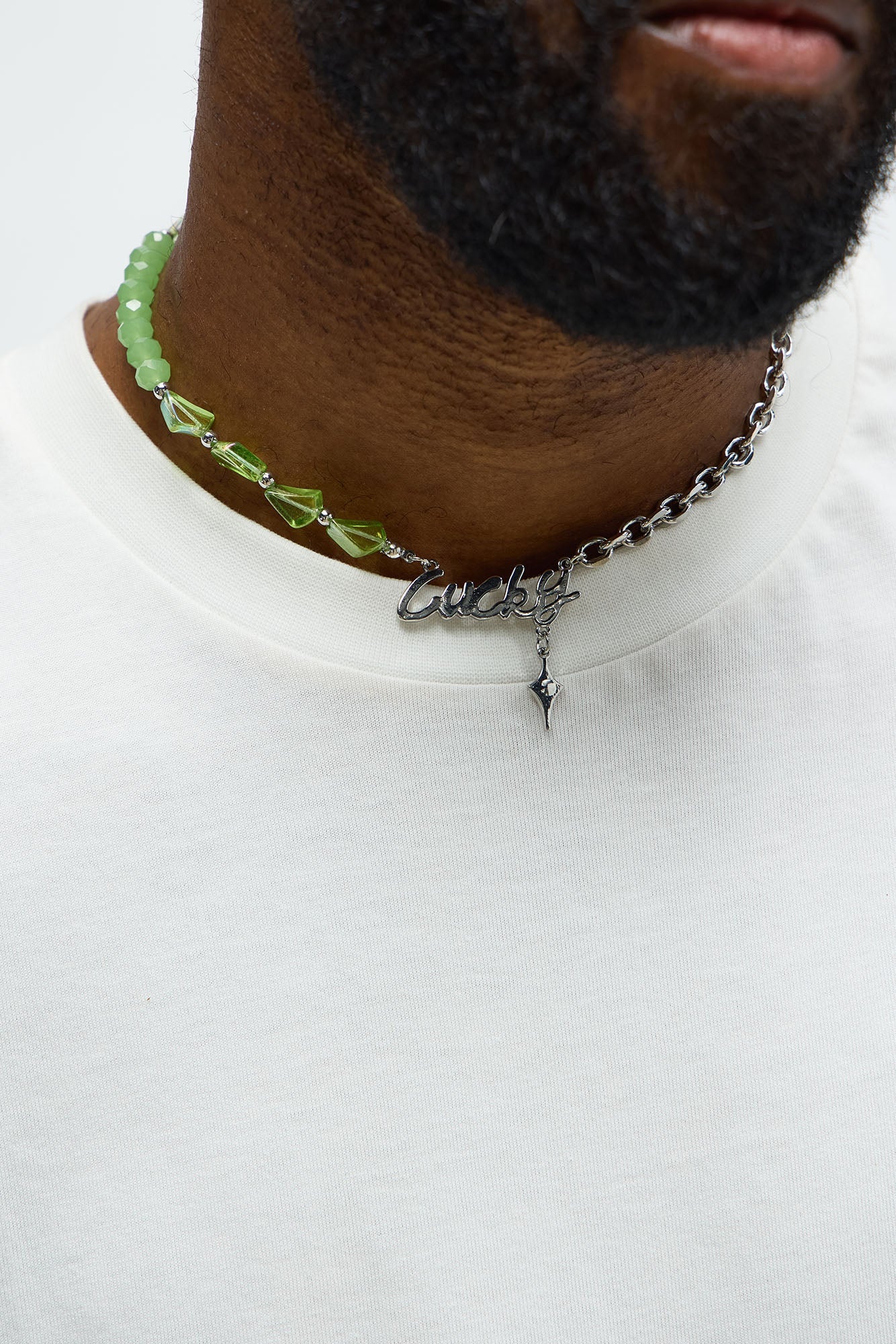 Chain Of Luck Necklace - Silver/Green