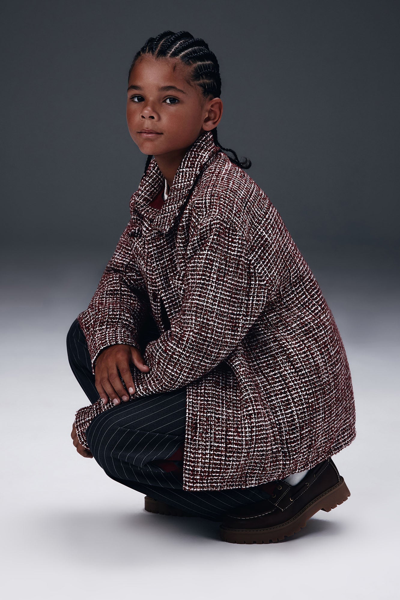 Mini Relaxed Weaved Textured Overshirt - Red