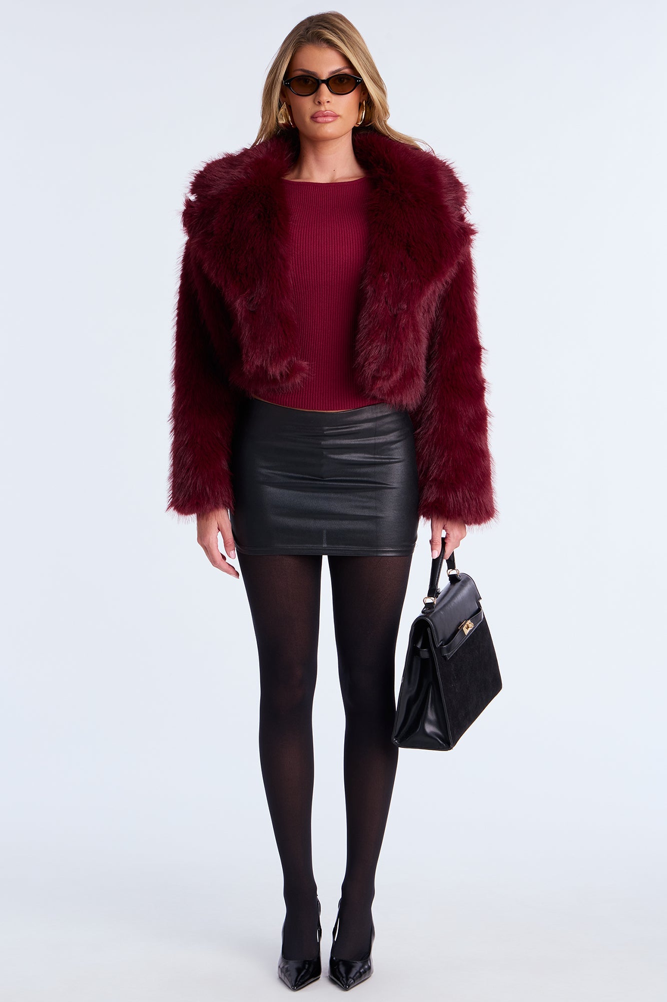 No Plans Tonight Sweater Top - Wine