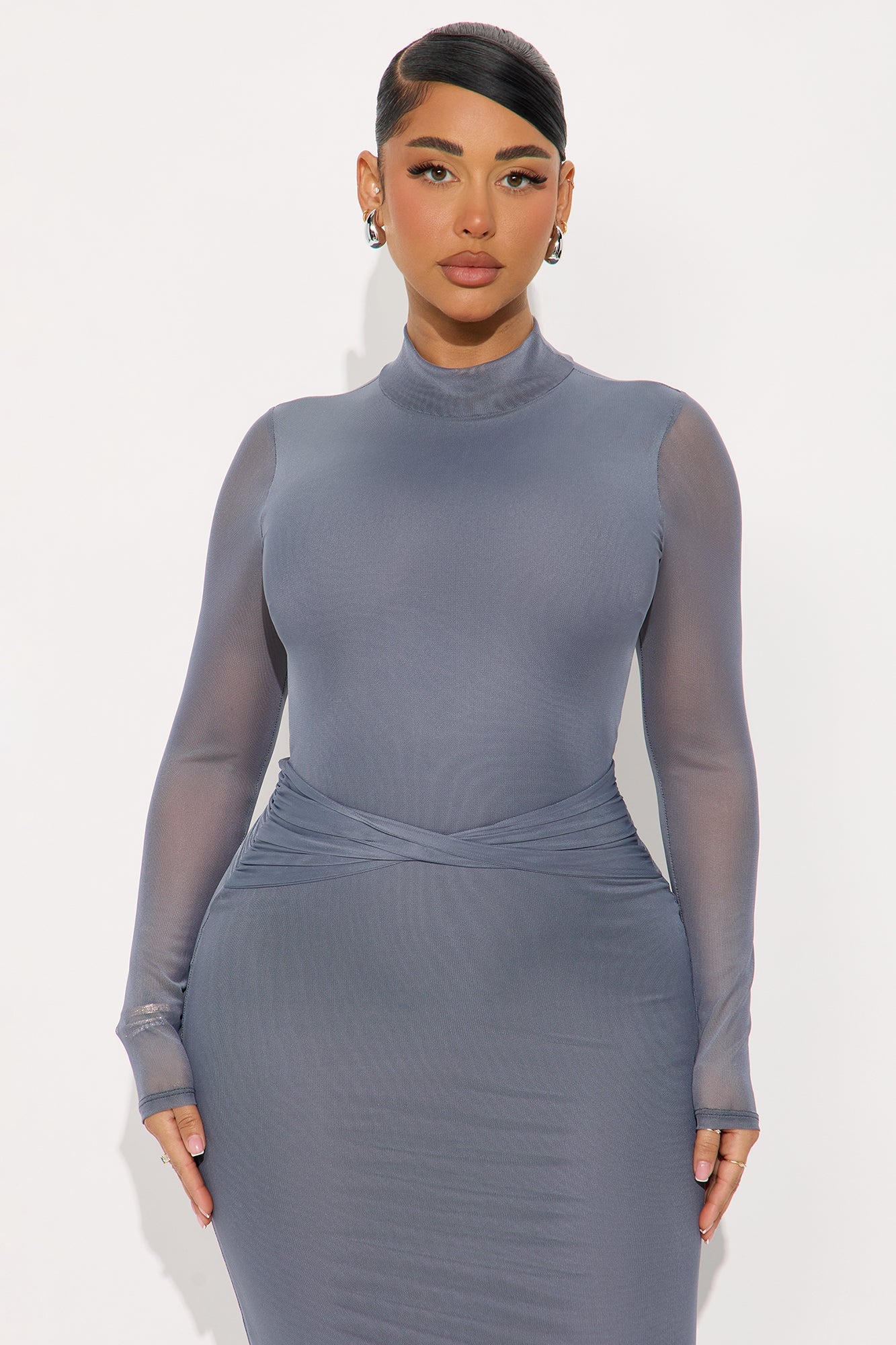 Irresistibly Yours Backless Maxi Dress - Slate Blue