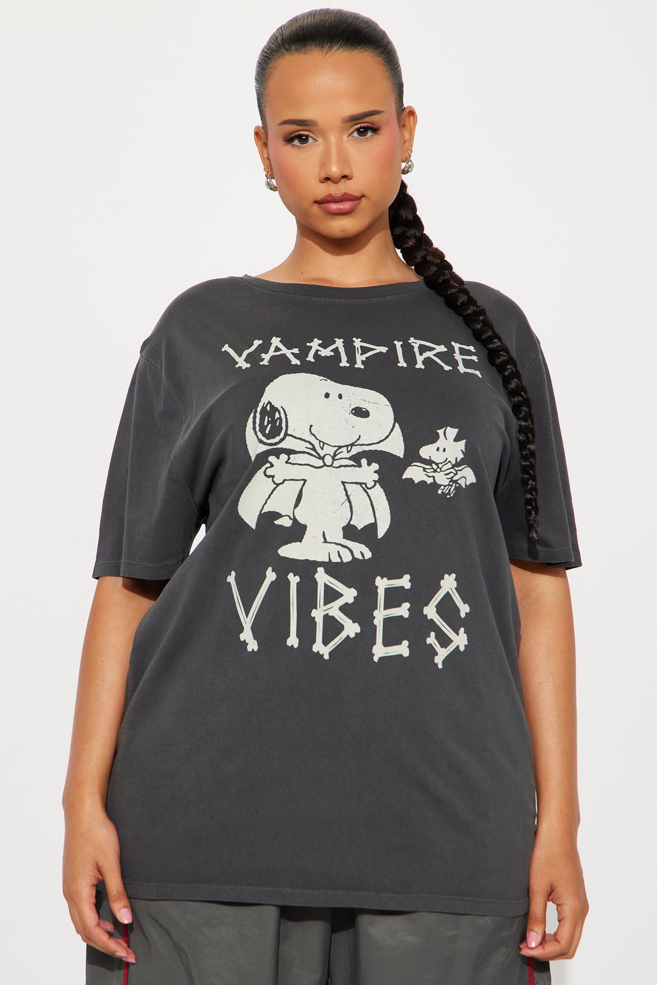 Peanuts & Snoopy Vampire Goth Tee - Black Wash
