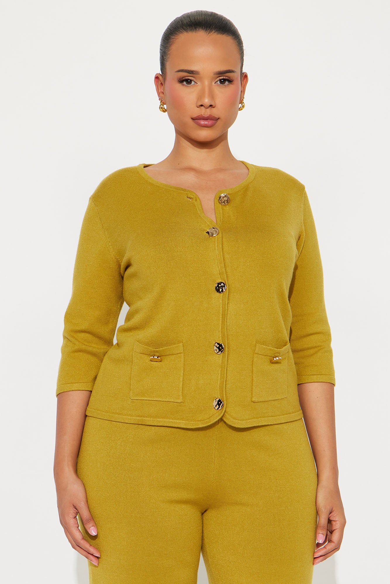 Valerie Sweater Pant Set - Chartreuse