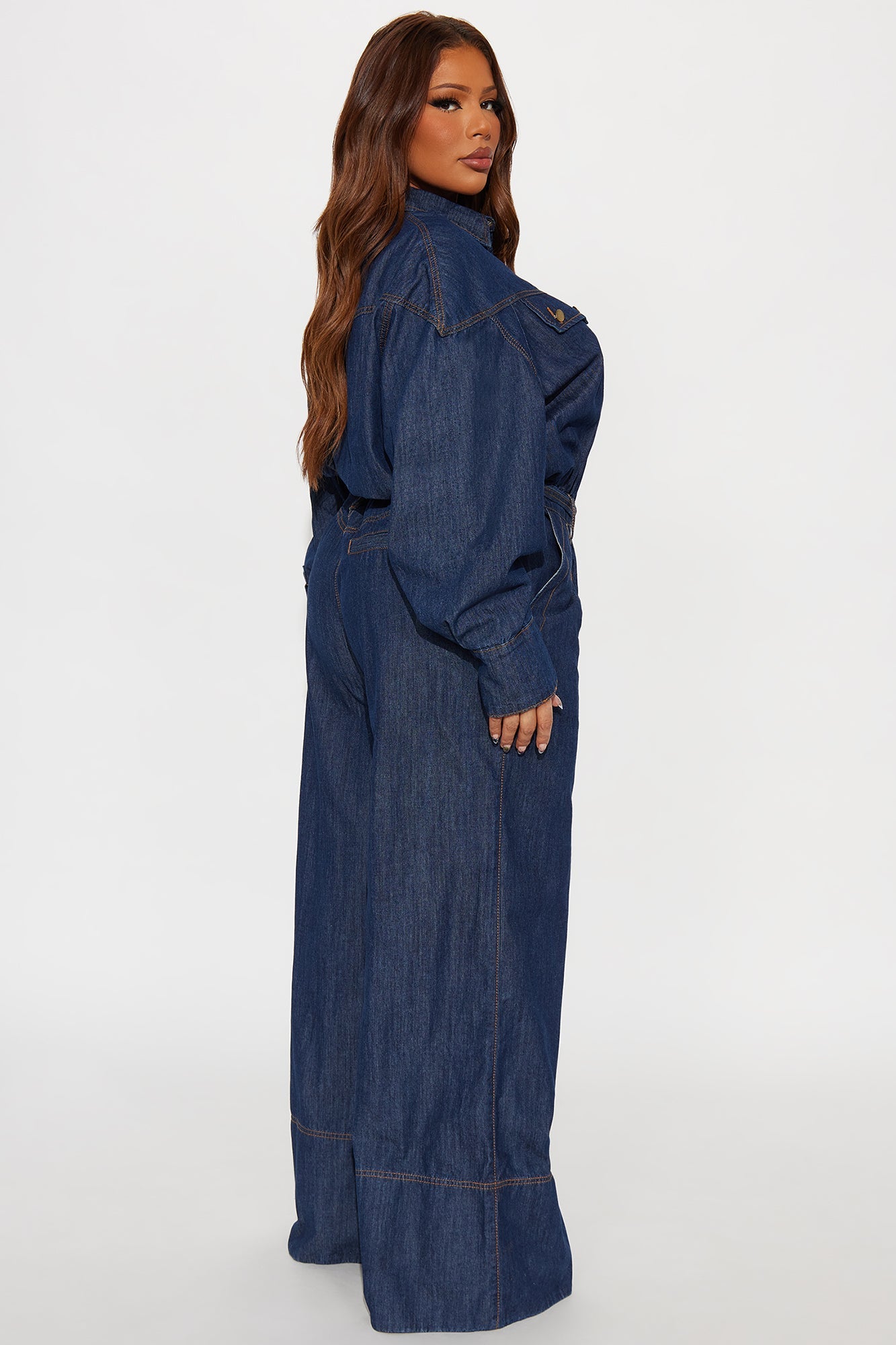 Kelani Denim Wide Leg Jumpsuit - Dark Wash