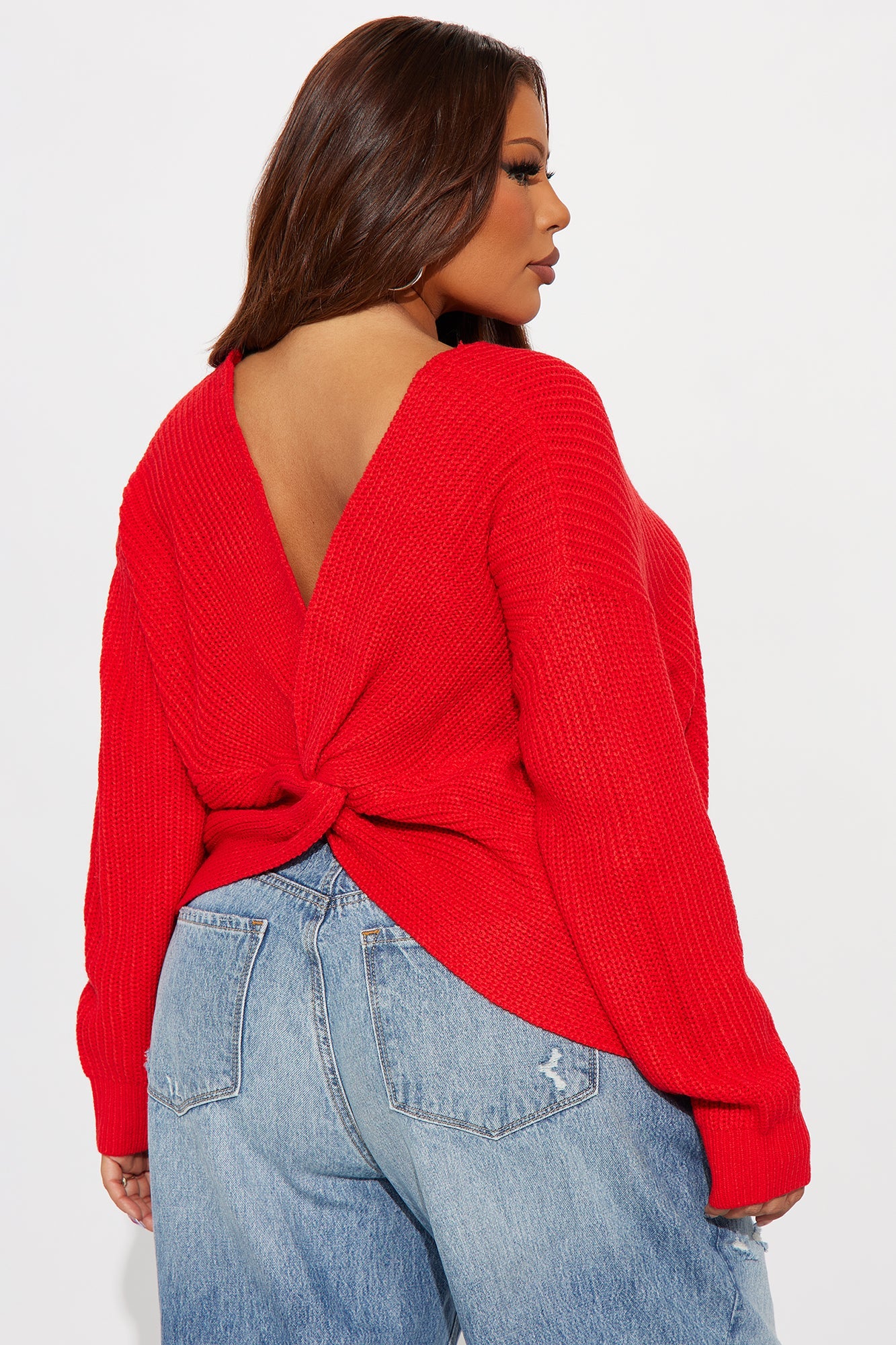 Falls Favorite Girl Sweater II - Tomato Red