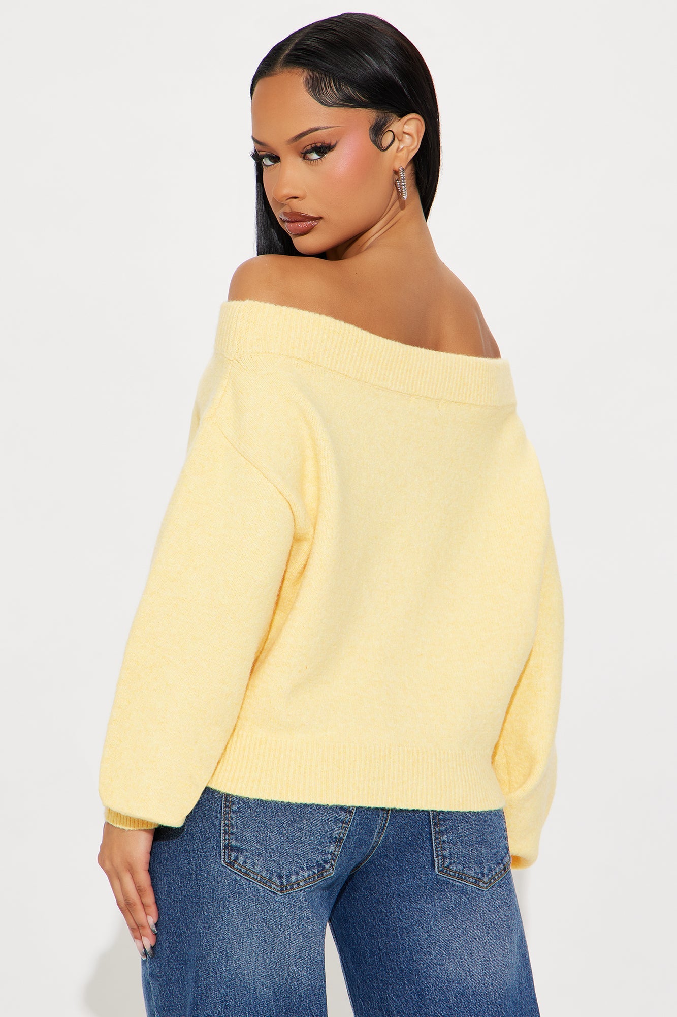 Dany Off Shoulder Sweater - Butter Yellow
