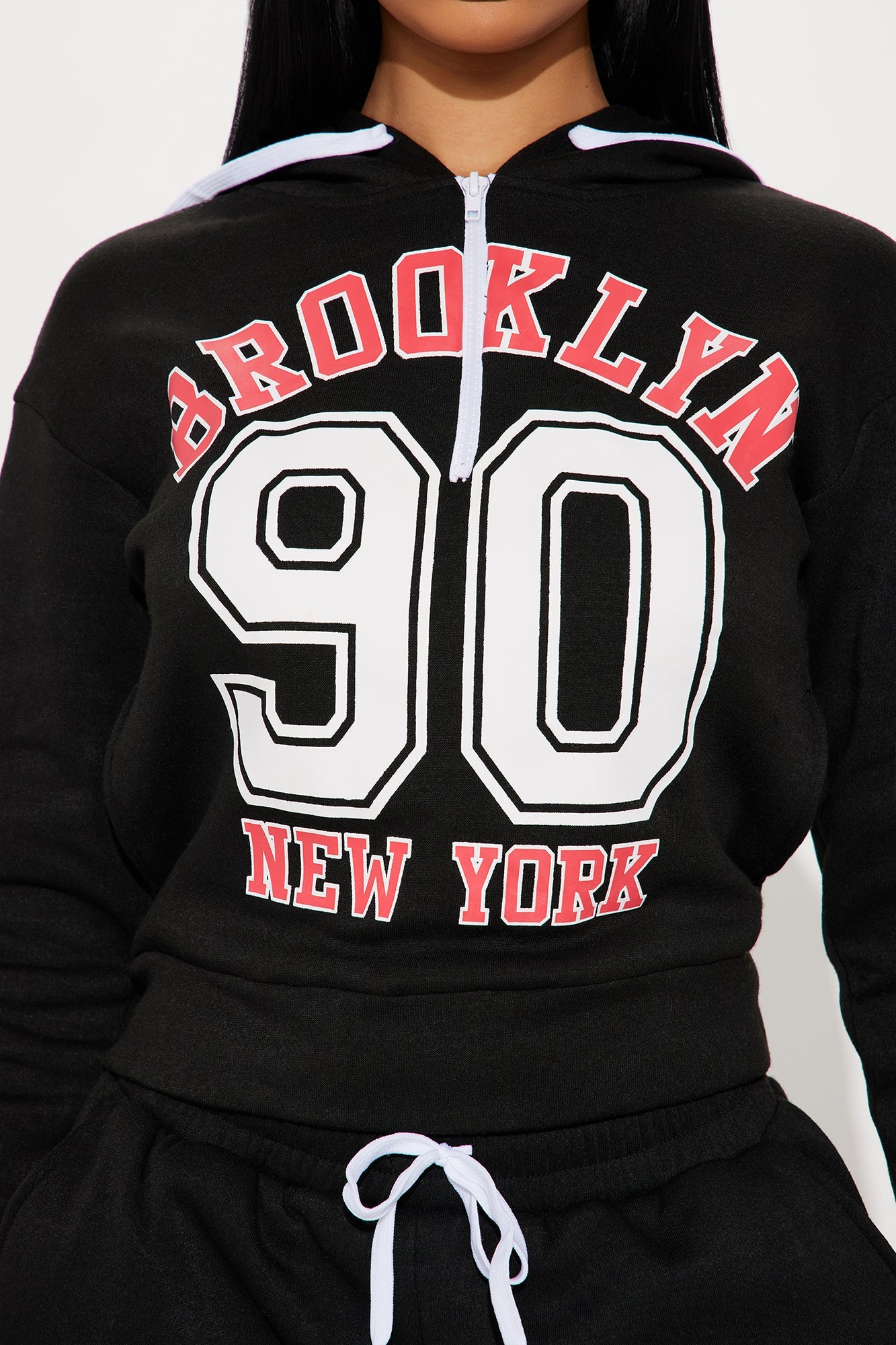Brooklyn NY Fleece Pant Set - Black/Red