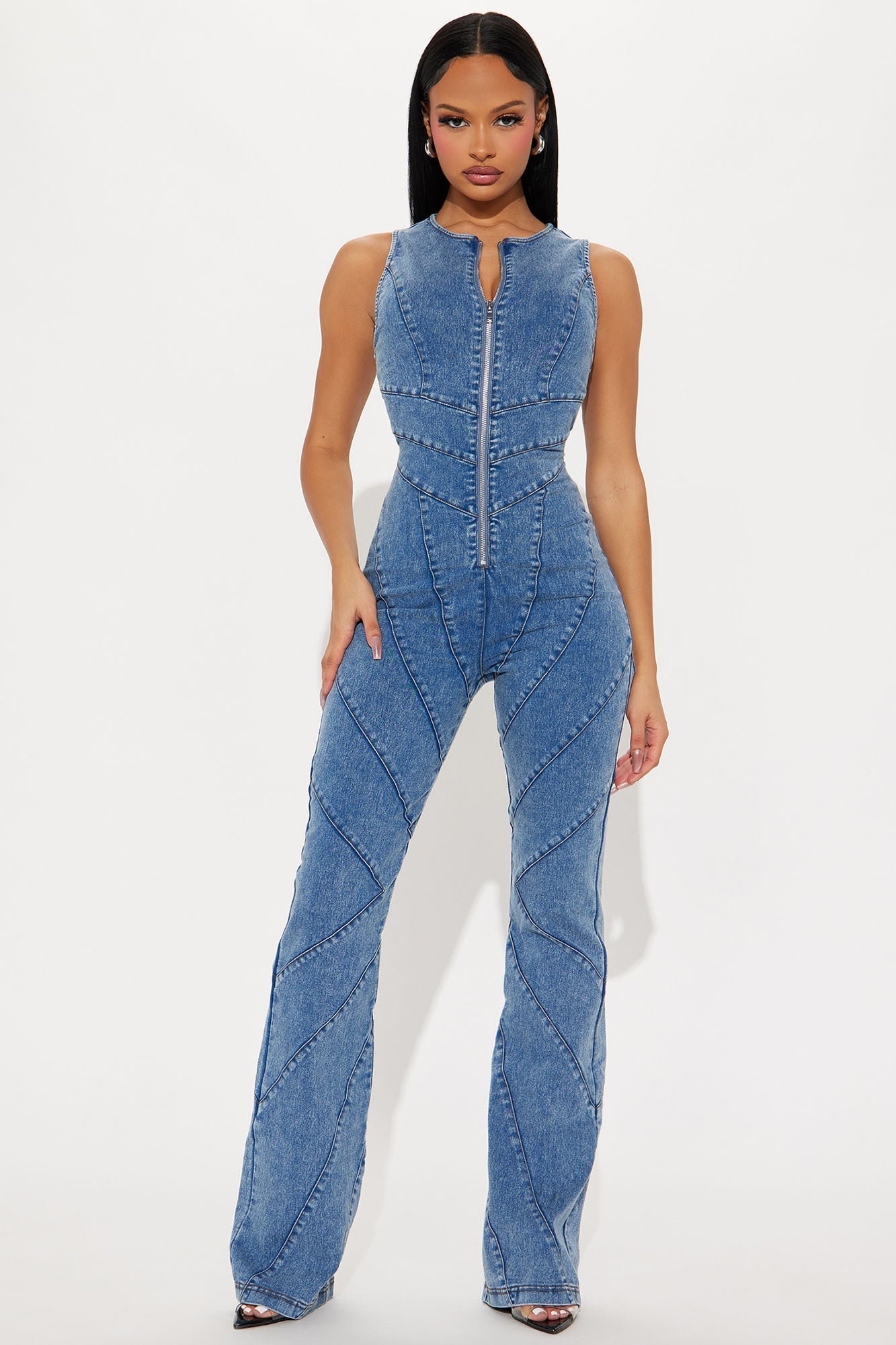 Southwest Denim Jumpsuit - Medium Wash
