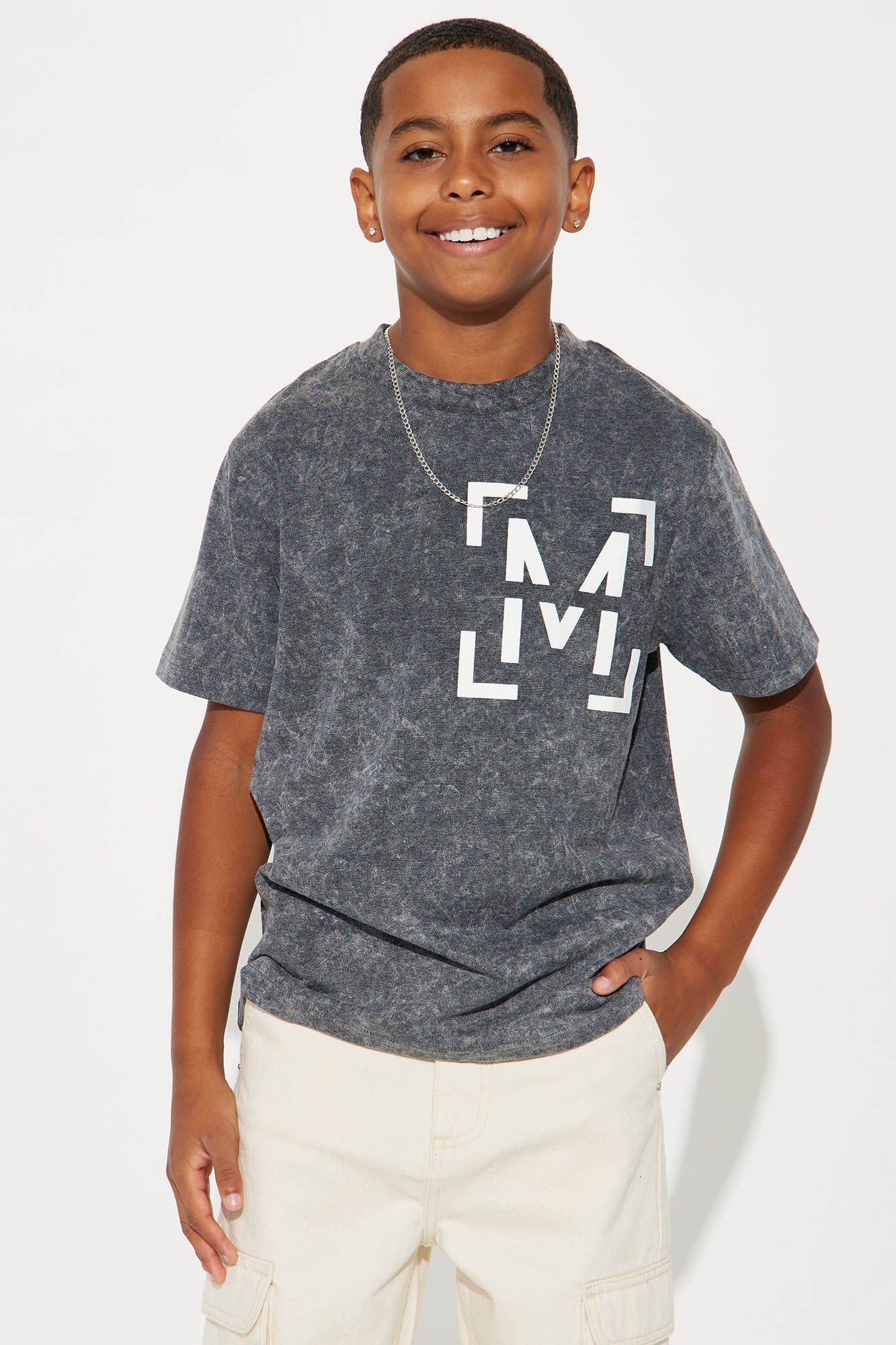 Mini Mysteriously Bloomed Print T-Shirt - Black