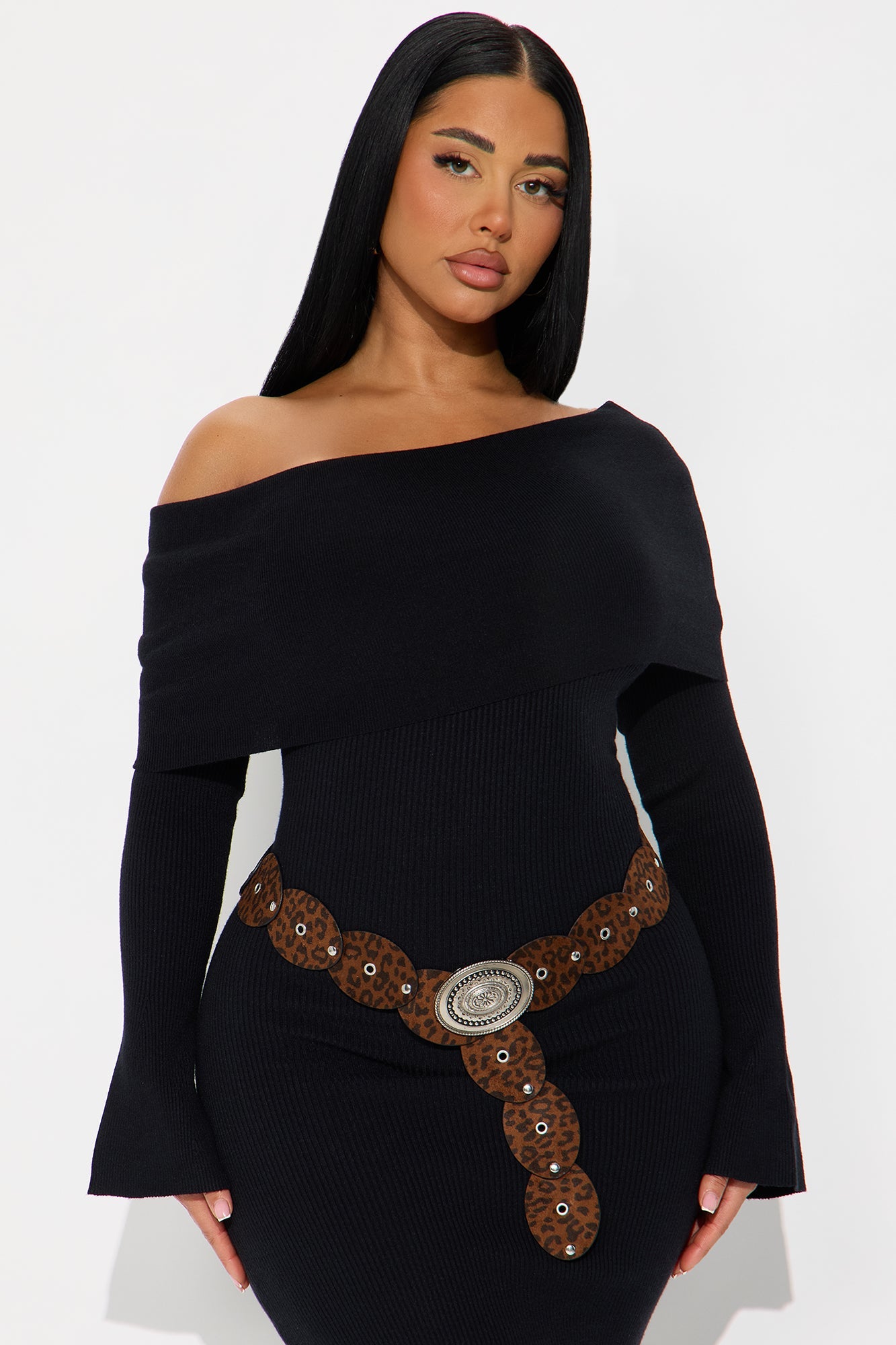 That Tone Sweater Maxi Dress - Black