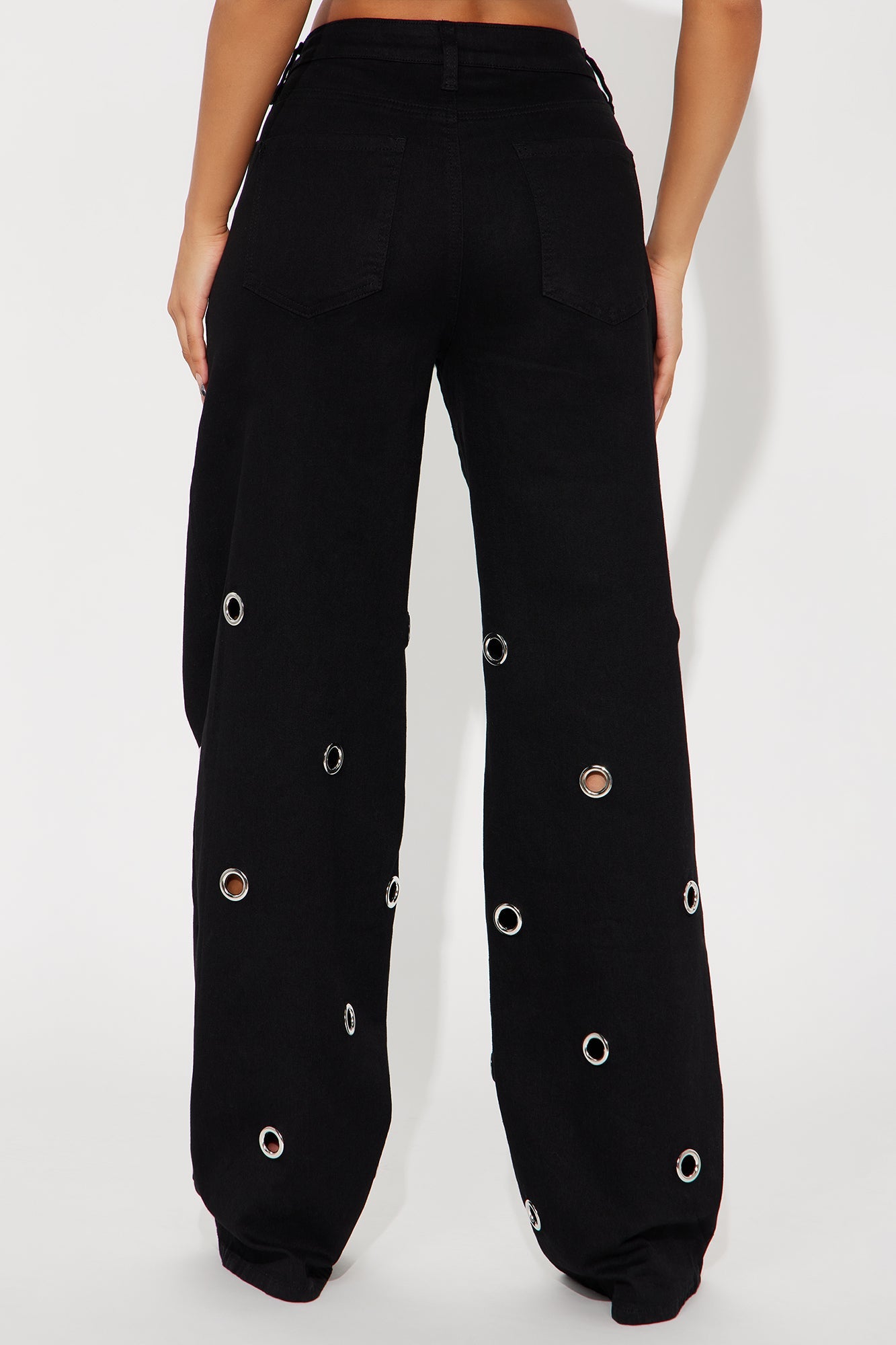 Talking In Circles Wide Leg Pant 34″ - Black