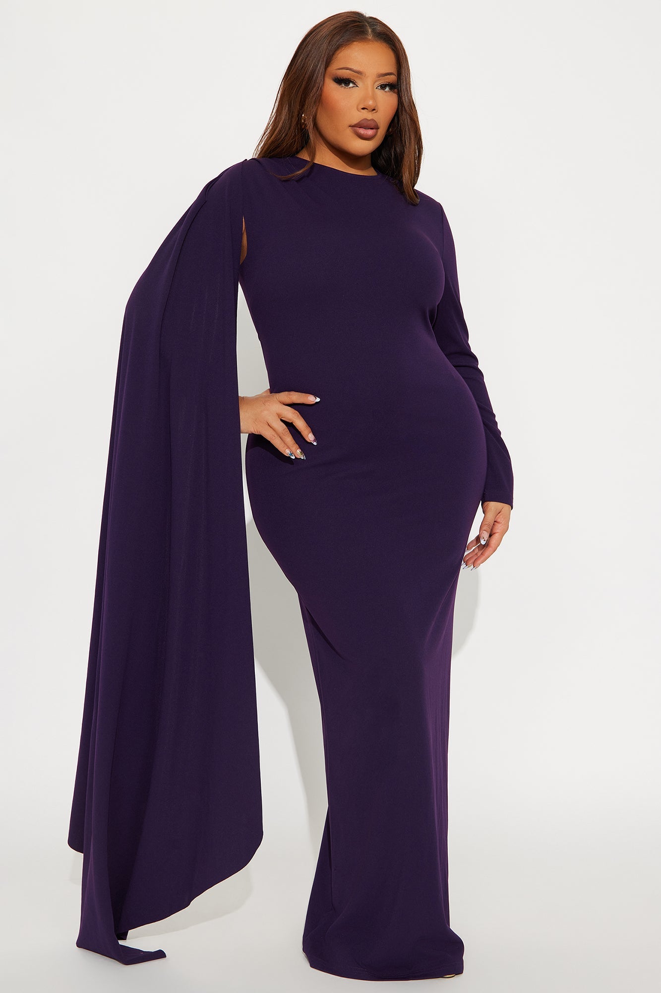 Heart Snatcher Draped Gown - Purple