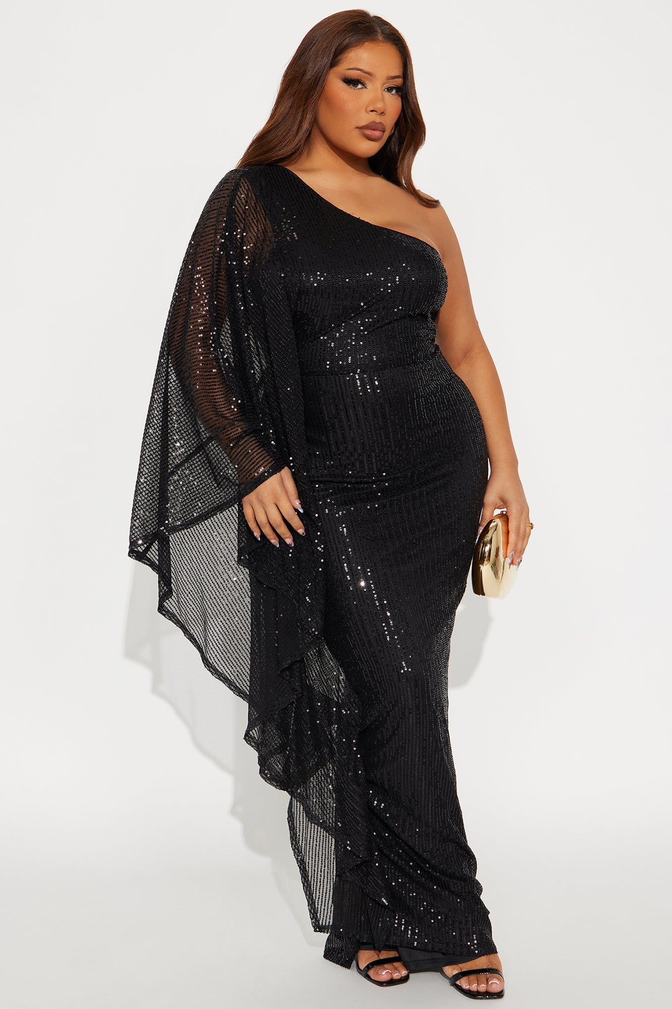Haute Stuff Sequin Maxi Gown - Black