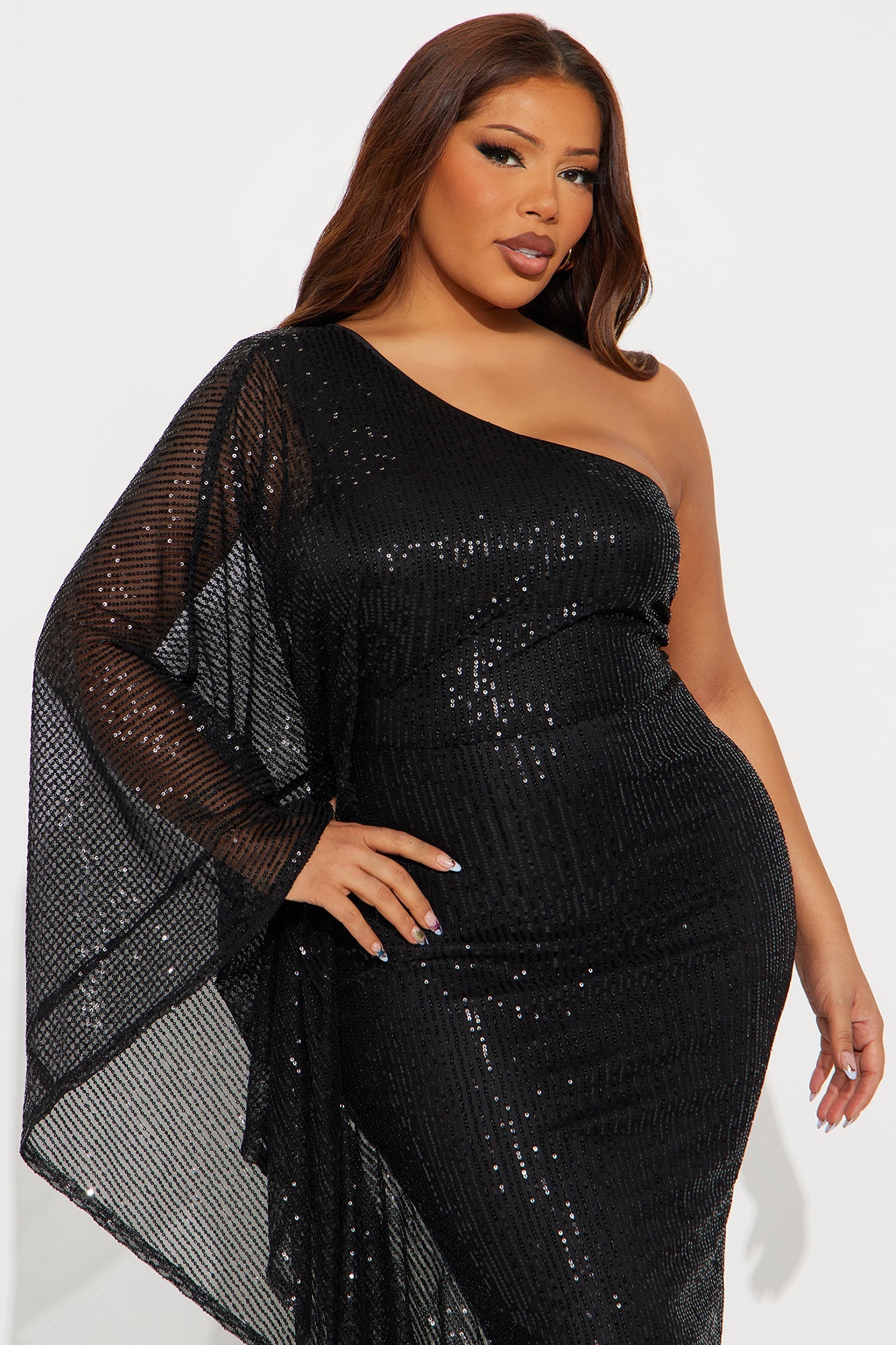 Haute Stuff Sequin Maxi Gown - Black