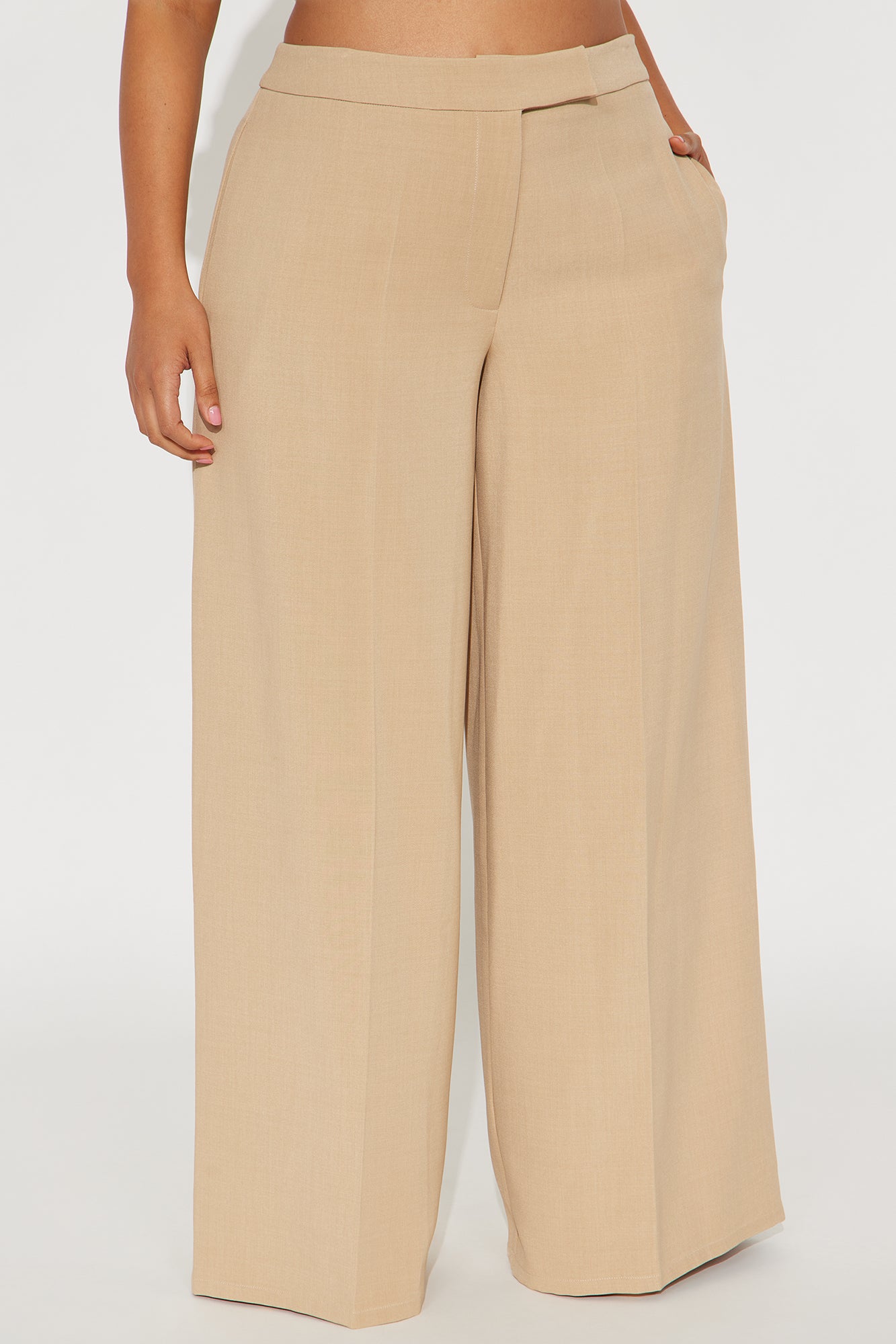 Not On The Checklist Wide Leg Trouser Pant - Khaki