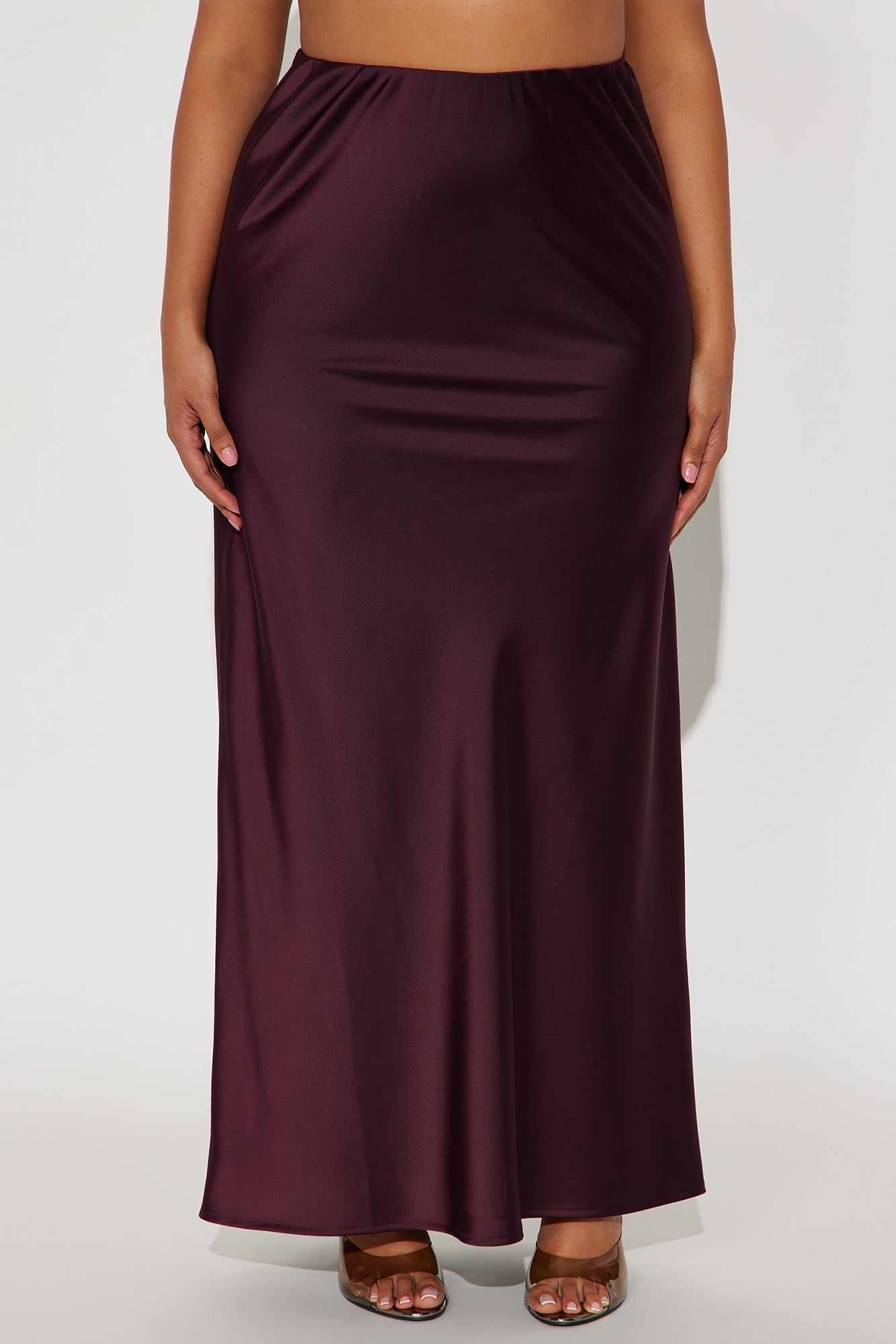 Brunch to GNO Satin Maxi Skirt - Plum