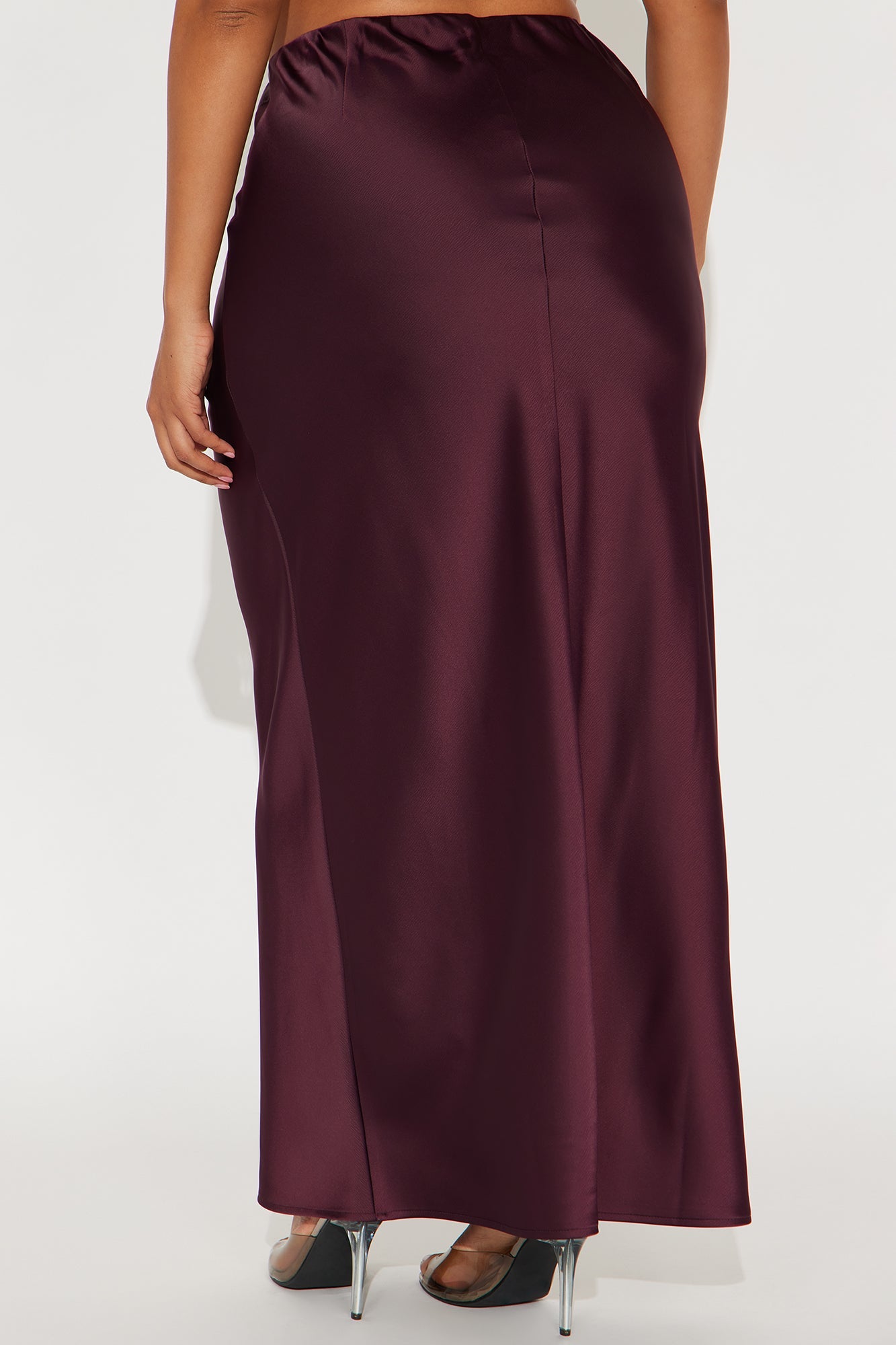 Brunch to GNO Satin Maxi Skirt - Plum