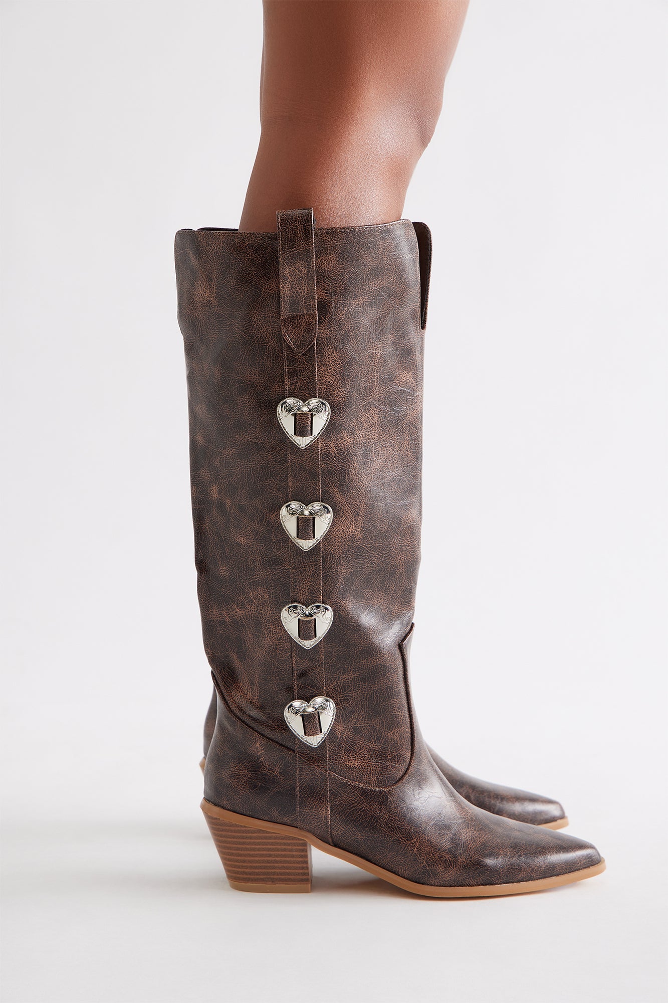Gallop Heart Cowboy Boots - Brown