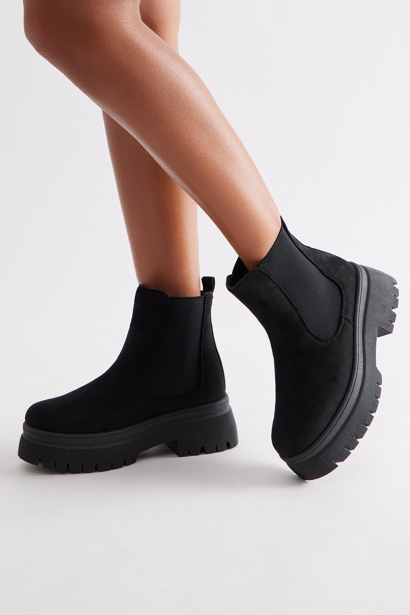 Keith Faux Suede Booties - Black