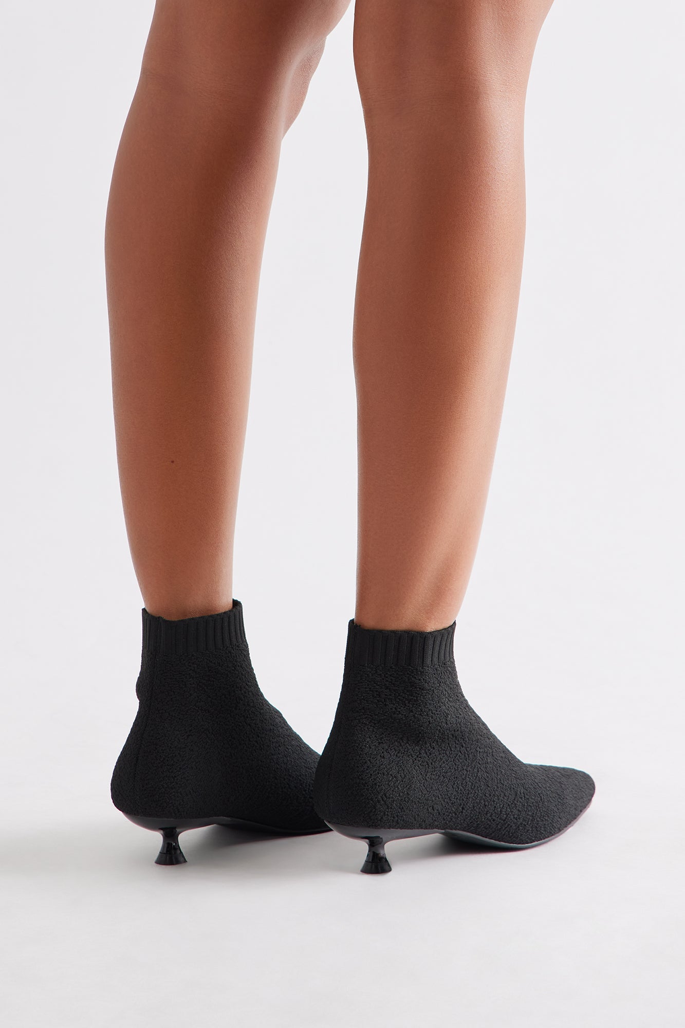 Cinzia Kitten Heel Booties - Black