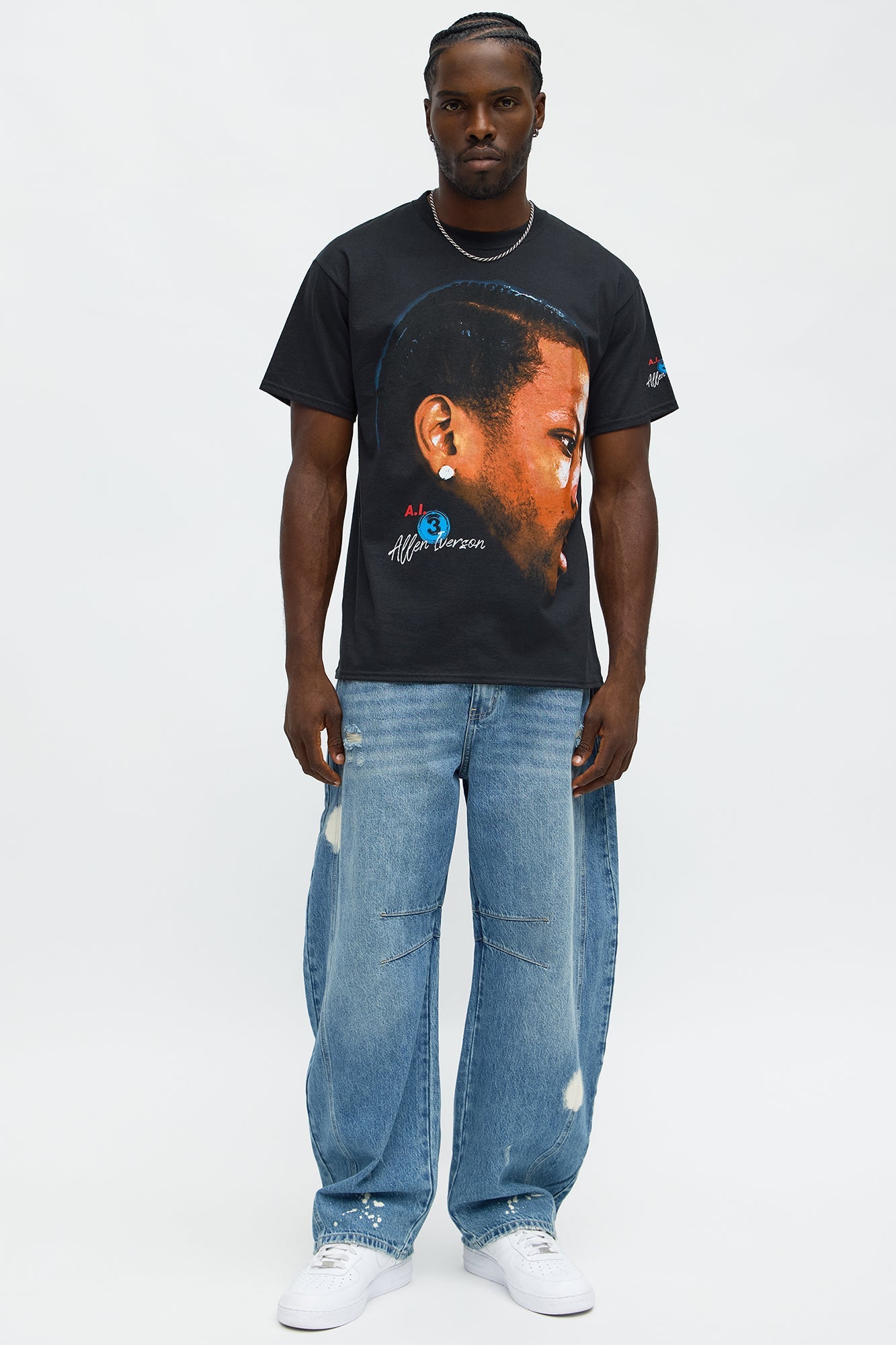 Allen Iverson A.I. Oversized Short Sleeve Tee - Black