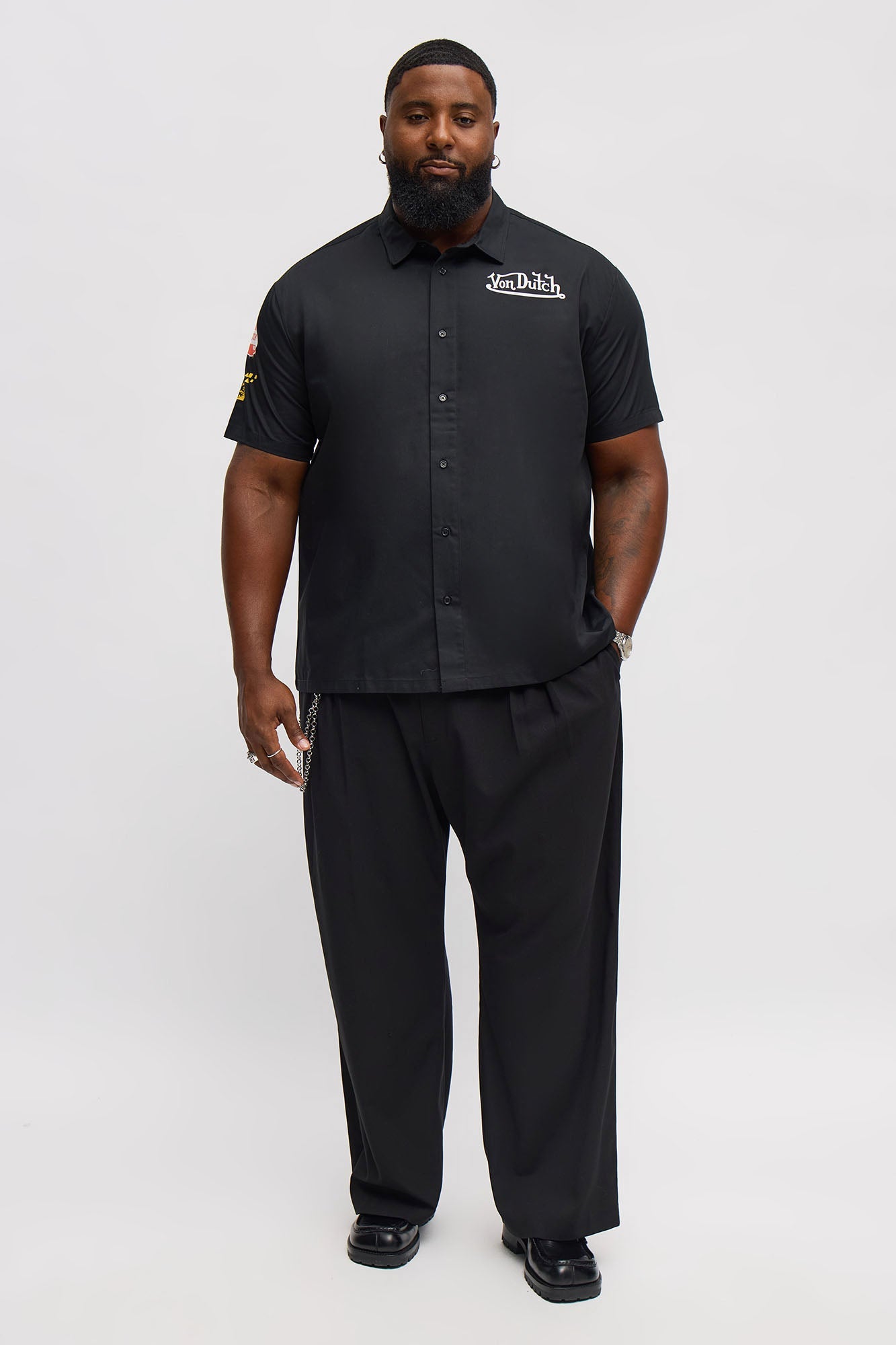 Von Dutch Cities Button Up Shirt - Black