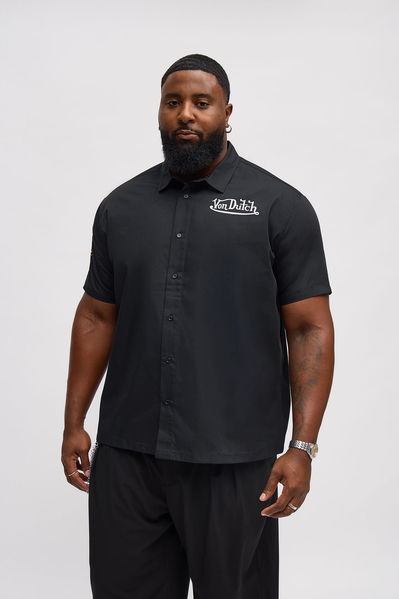 Von Dutch Cities Button Up Shirt - Black