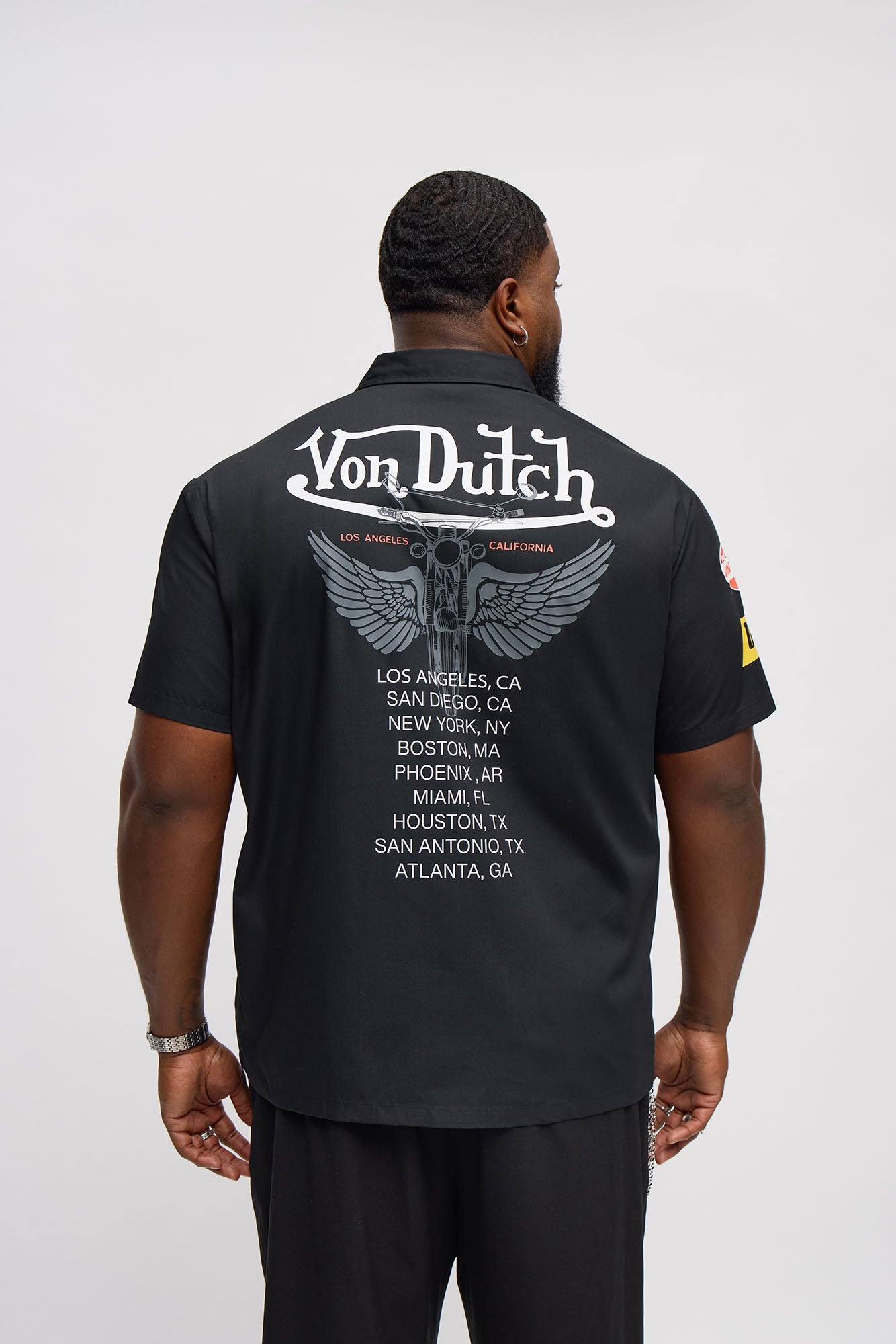 Von Dutch Cities Button Up Shirt - Black