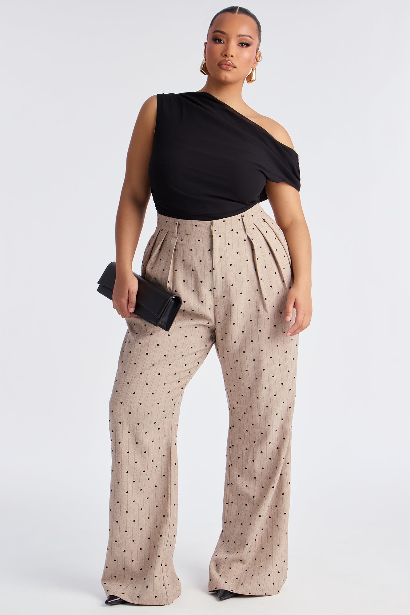 Hold Your Heart Pinstripe Trouser Pant 33″ - Taupe