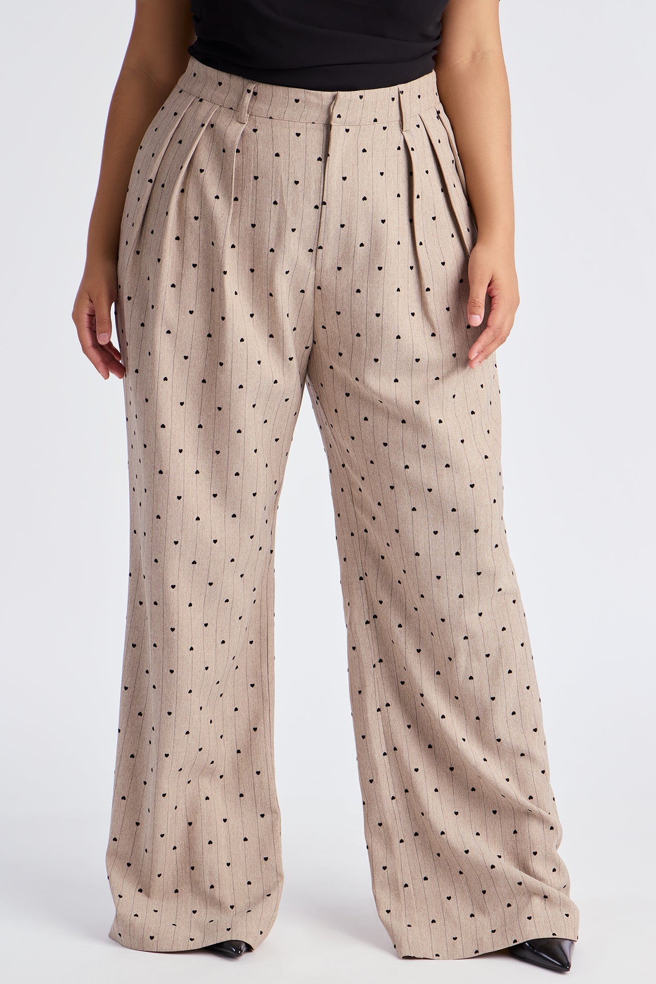 Hold Your Heart Pinstripe Trouser Pant 33″ - Taupe