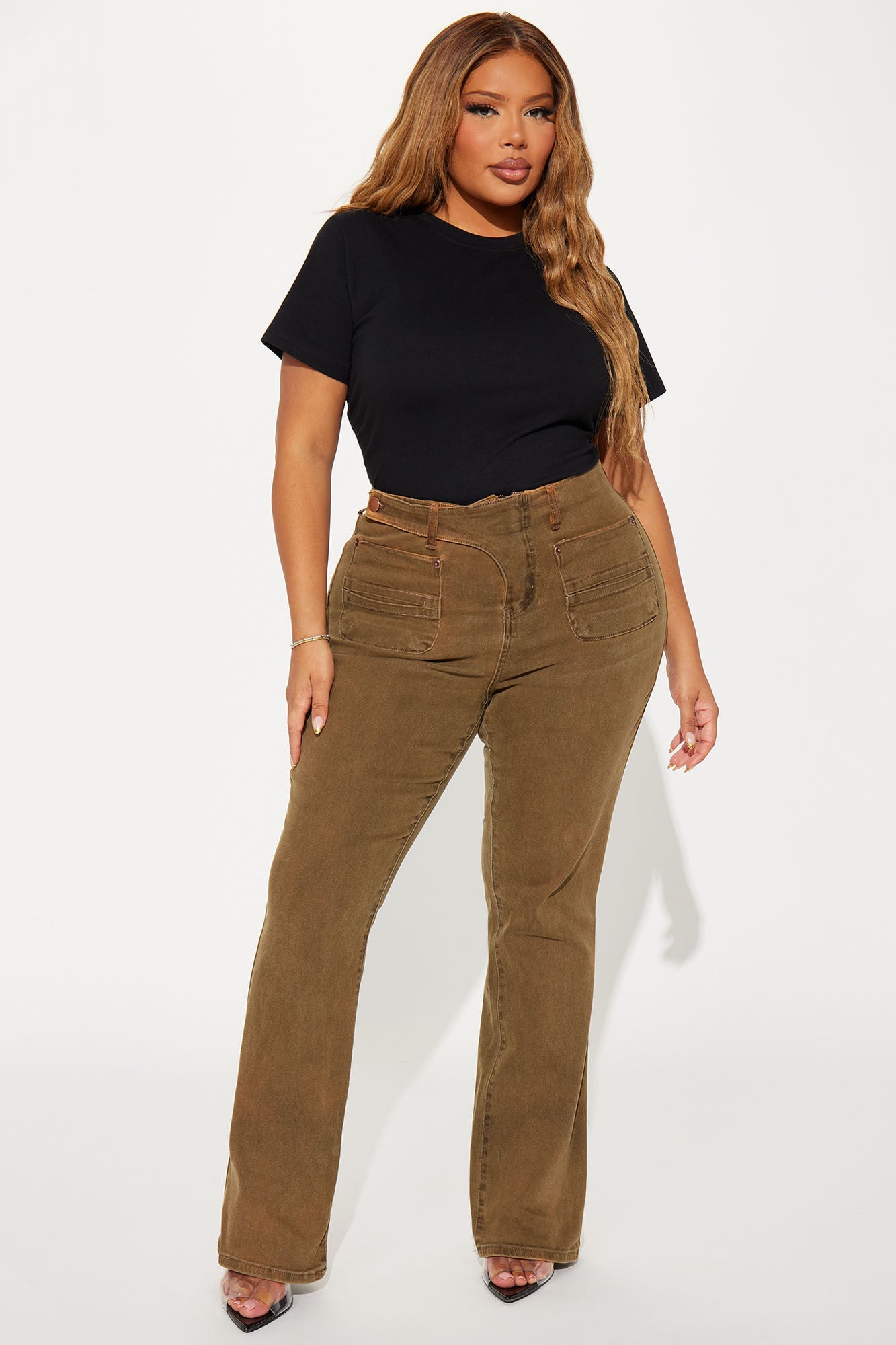 Claudia Flare Pant - Brown