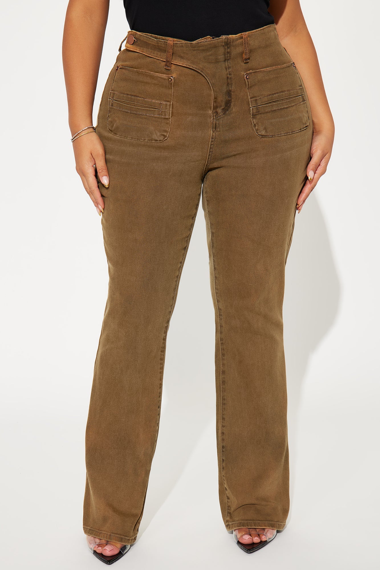 Claudia Flare Pant - Brown